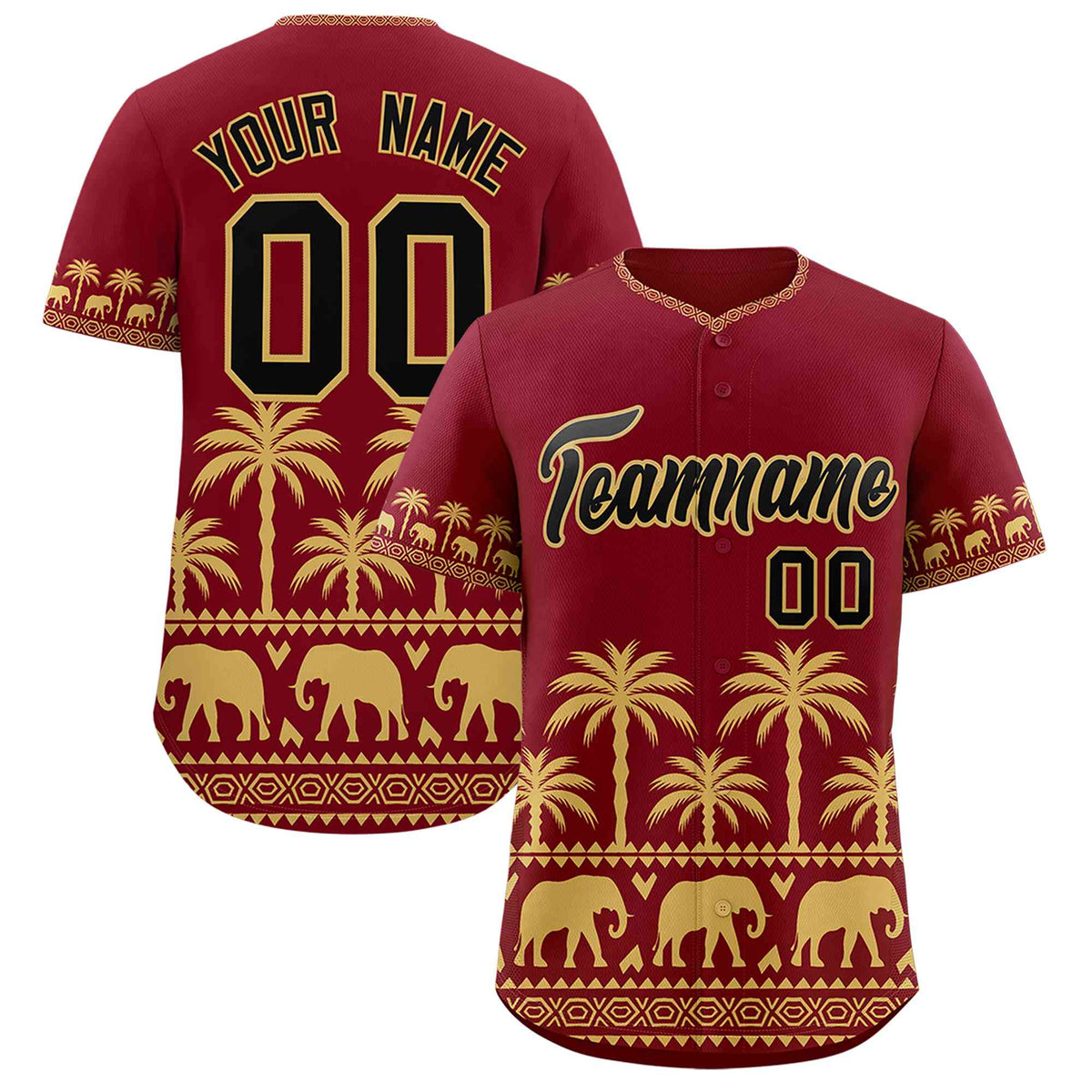 Custom Crimson Old Gold Graffiti Pattern Personalized Bossinia Style Authentic Baseball Jersey| KXKSHOP