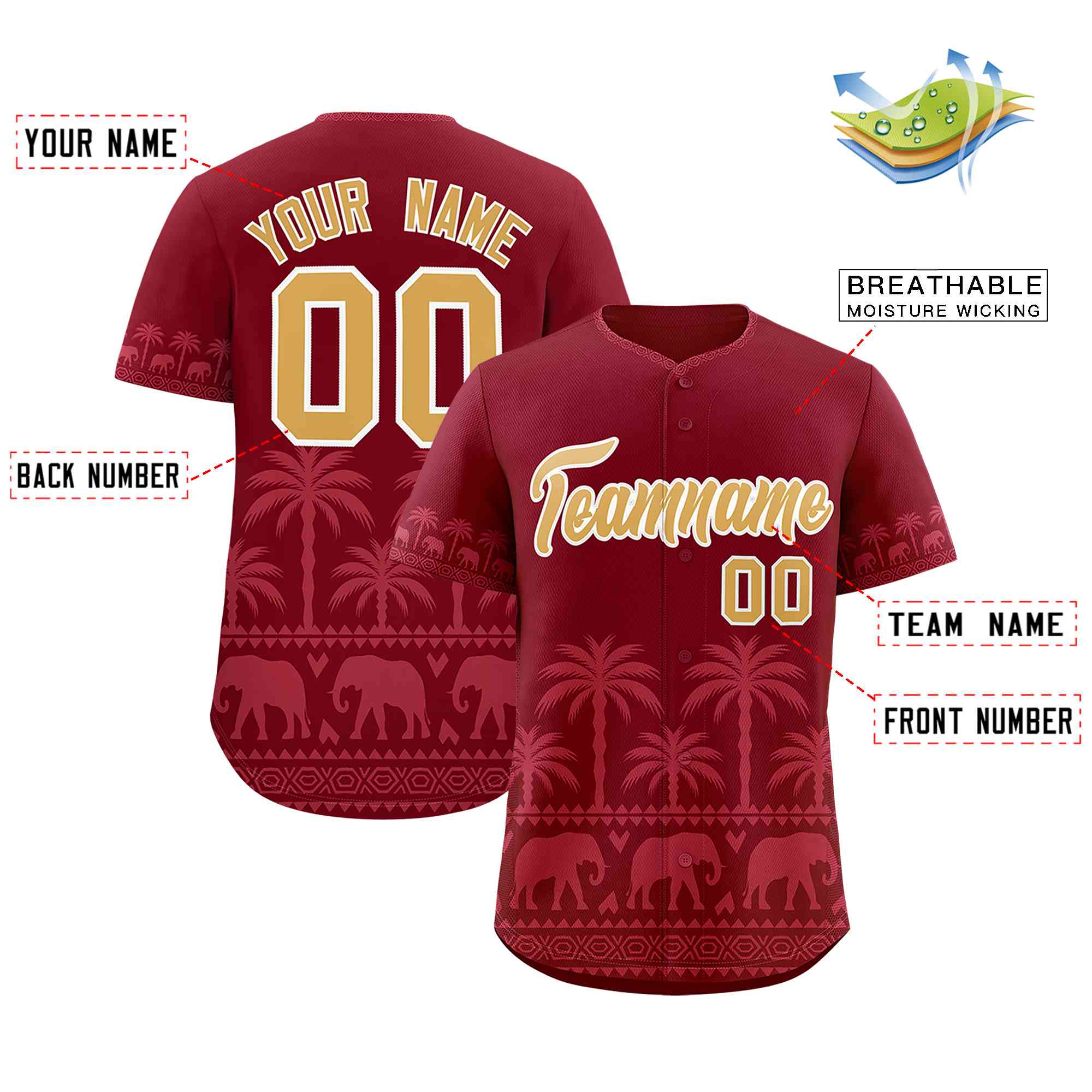 Custom Crimson Light Red Graffiti Pattern Personalized Bossinia Style Authentic Baseball Jersey| KXKSHOP