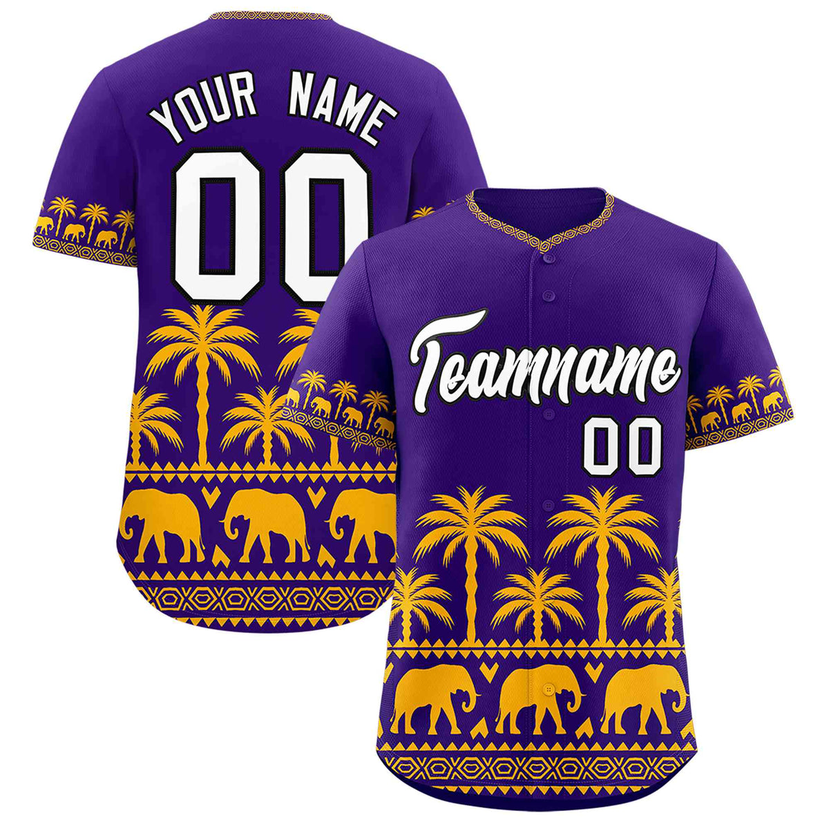 Custom Purple Yellow Graffiti Pattern Personalized Bossinia Style Authentic Baseball Jersey| KXKSHOP