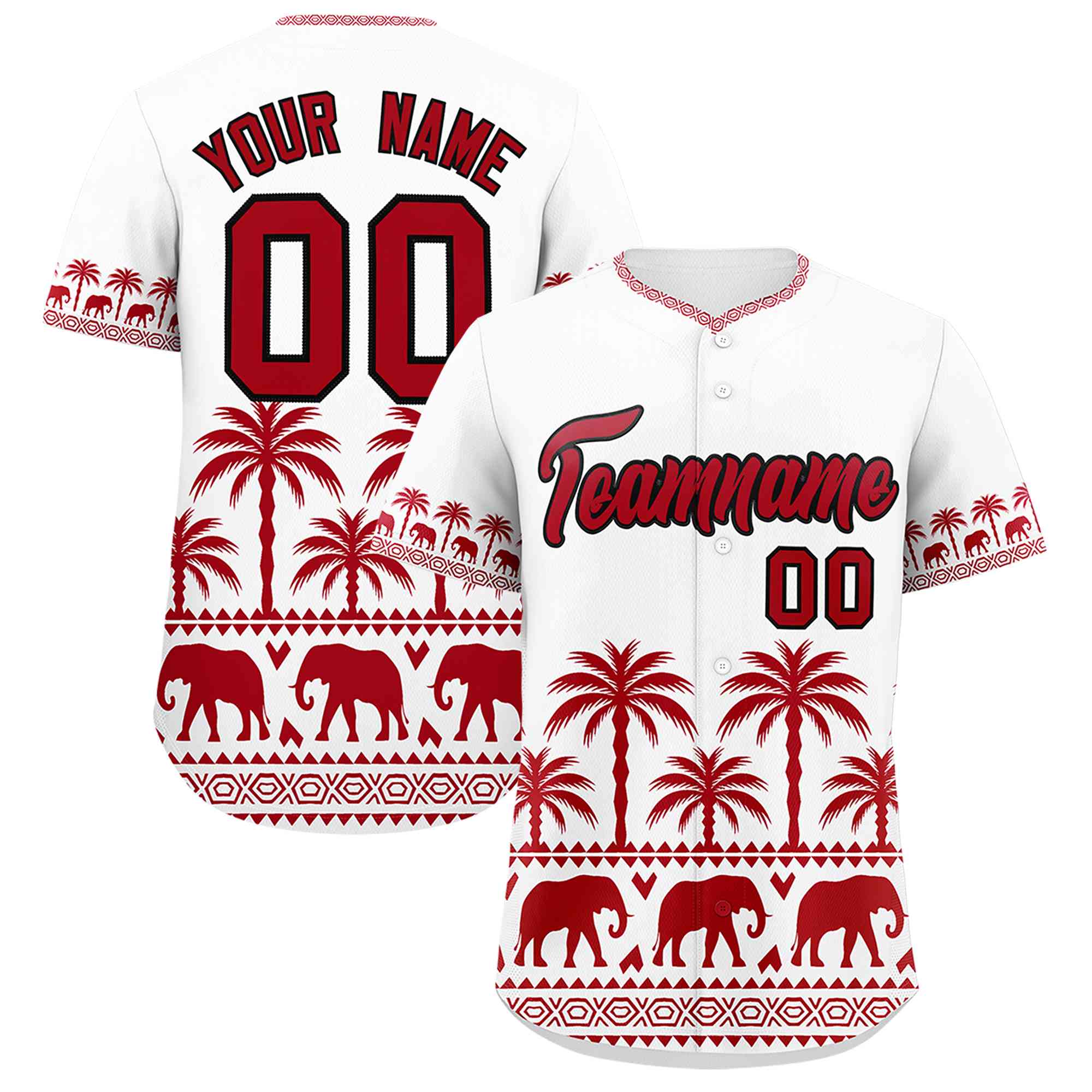 Custom White Red Graffiti Pattern Personalized Bossinia Style Authentic Baseball Jersey| KXKSHOP