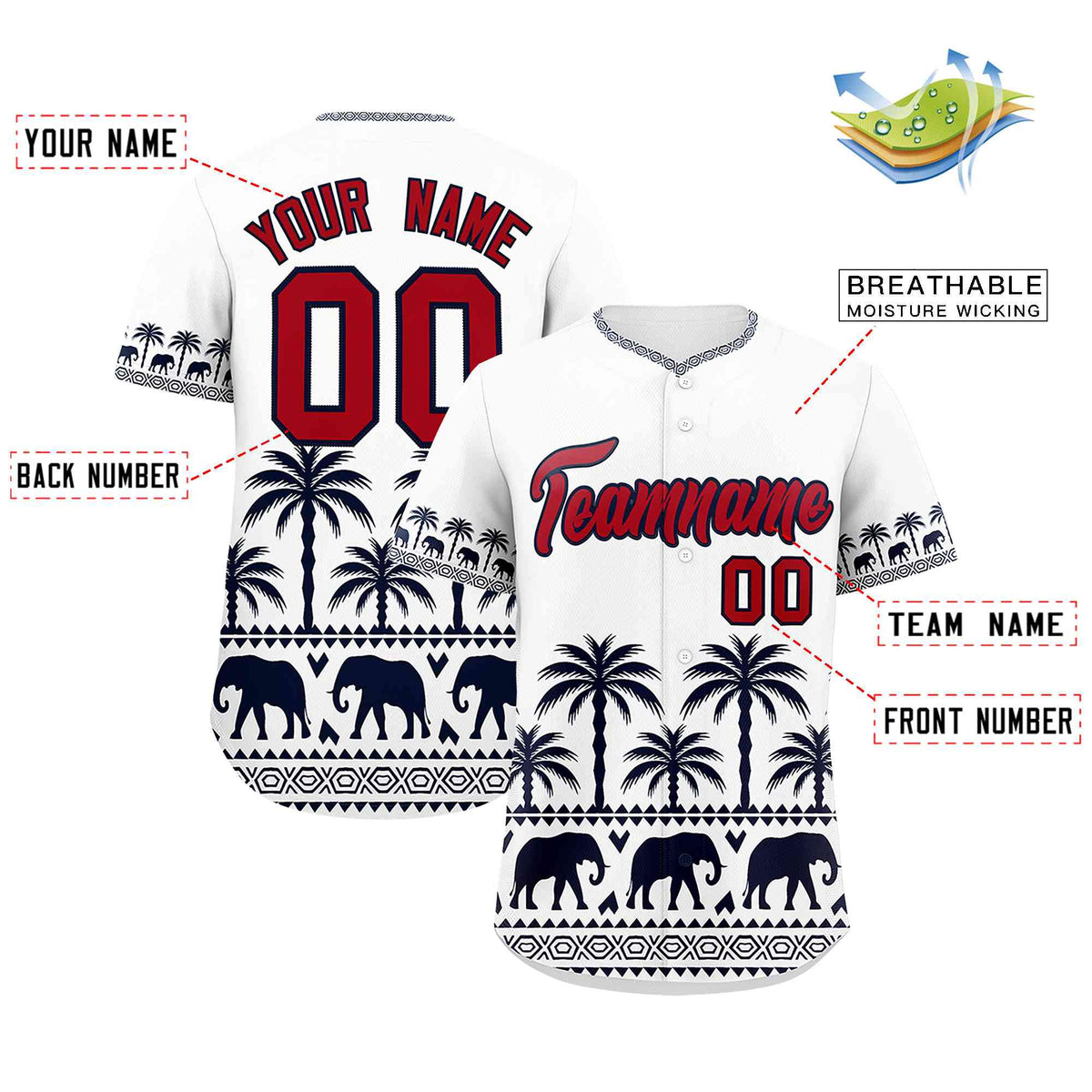 Custom White Navy Graffiti Pattern Personalized Bossinia Style Authentic Baseball Jersey| KXKSHOP