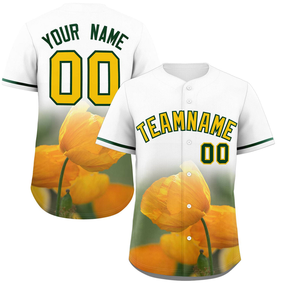 Custom White Personalized 3D Flower Design Authentic Baseball Jersey | KXKSHOP