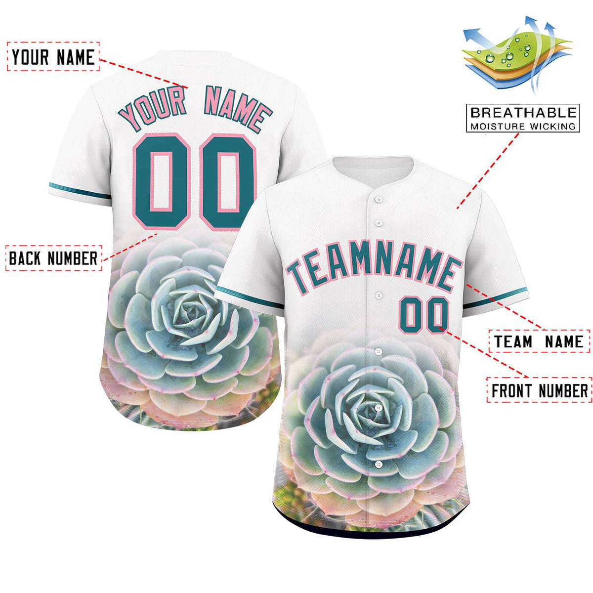 Custom White Personalized 3D Flower Design Authentic Baseball Jersey | KXKSHOP