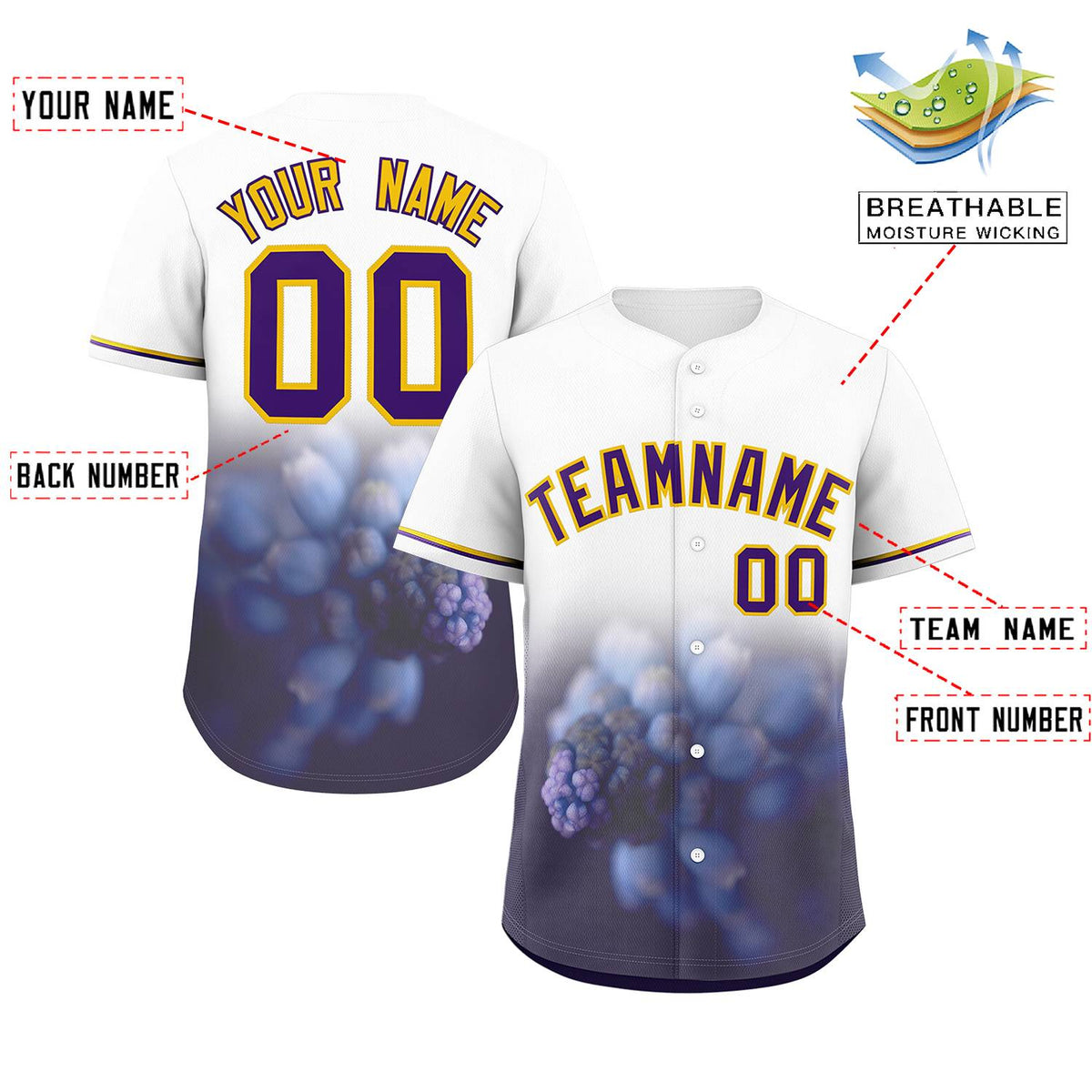 Custom White Personalized 3D Flower Design Authentic Baseball Jersey | KXKSHOP