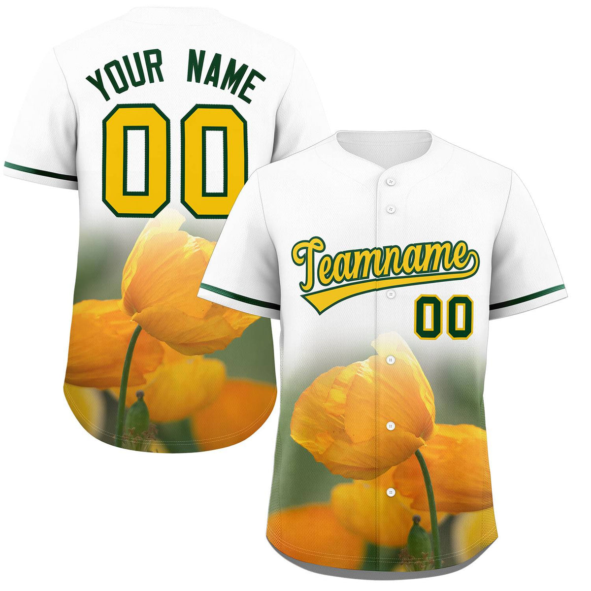 Custom White Personalized 3D Flower Design Authentic Baseball Jersey | KXKSHOP