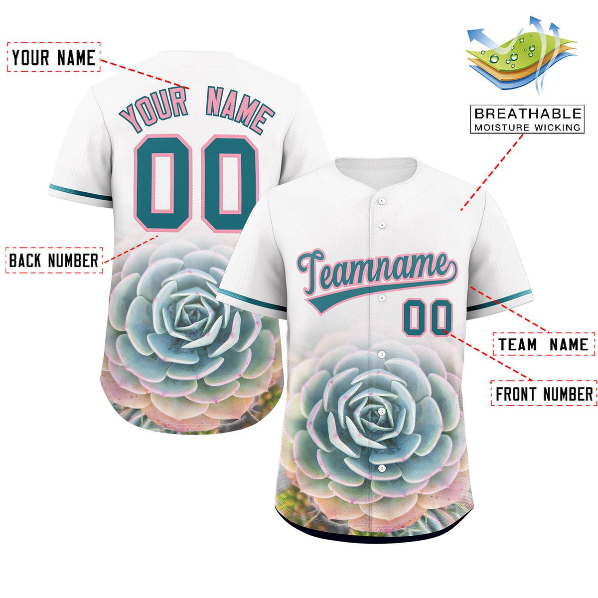 Custom White Personalized 3D Flower Design Authentic Baseball Jersey | KXKSHOP