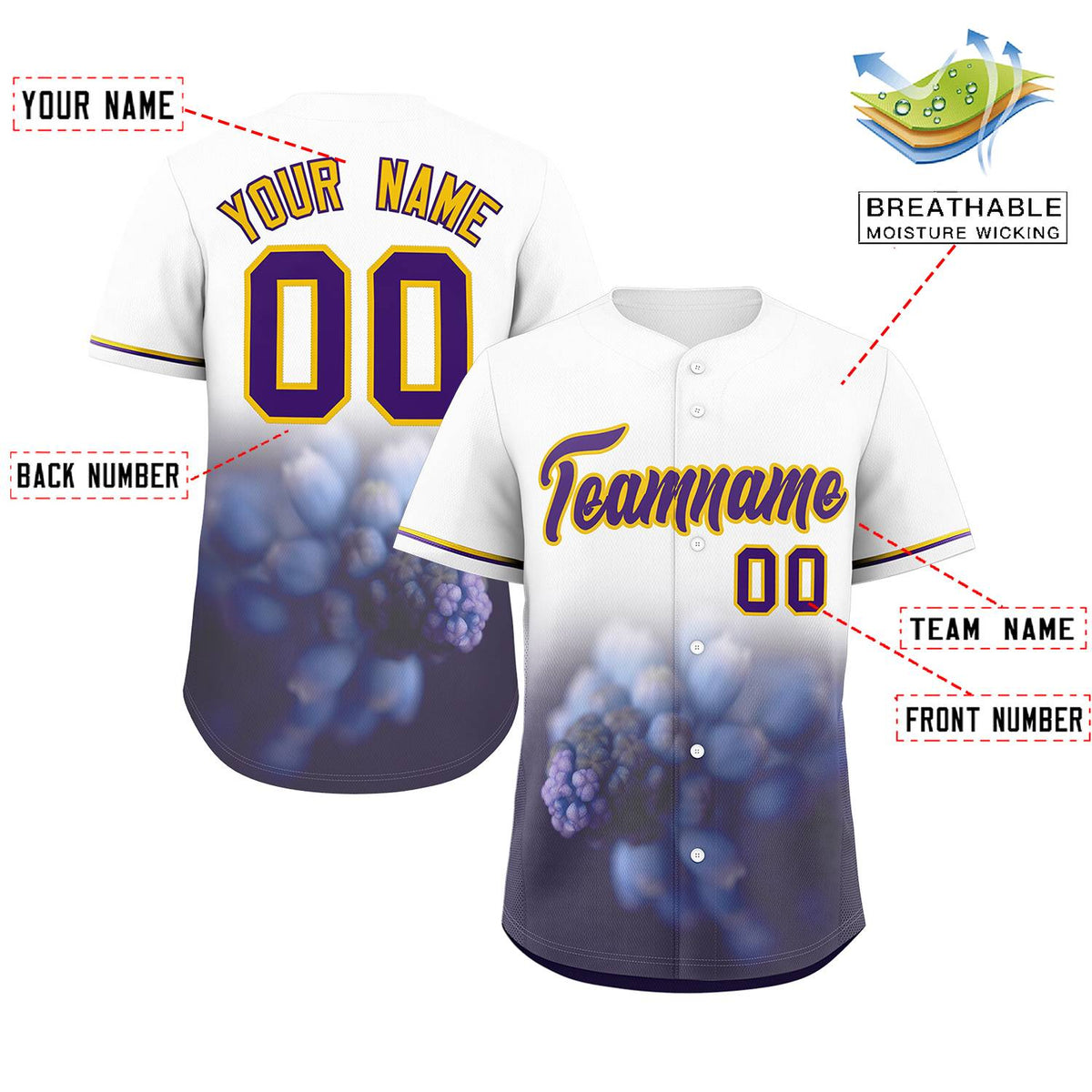 Custom White Personalized 3D Flower Design Authentic Baseball Jersey | KXKSHOP