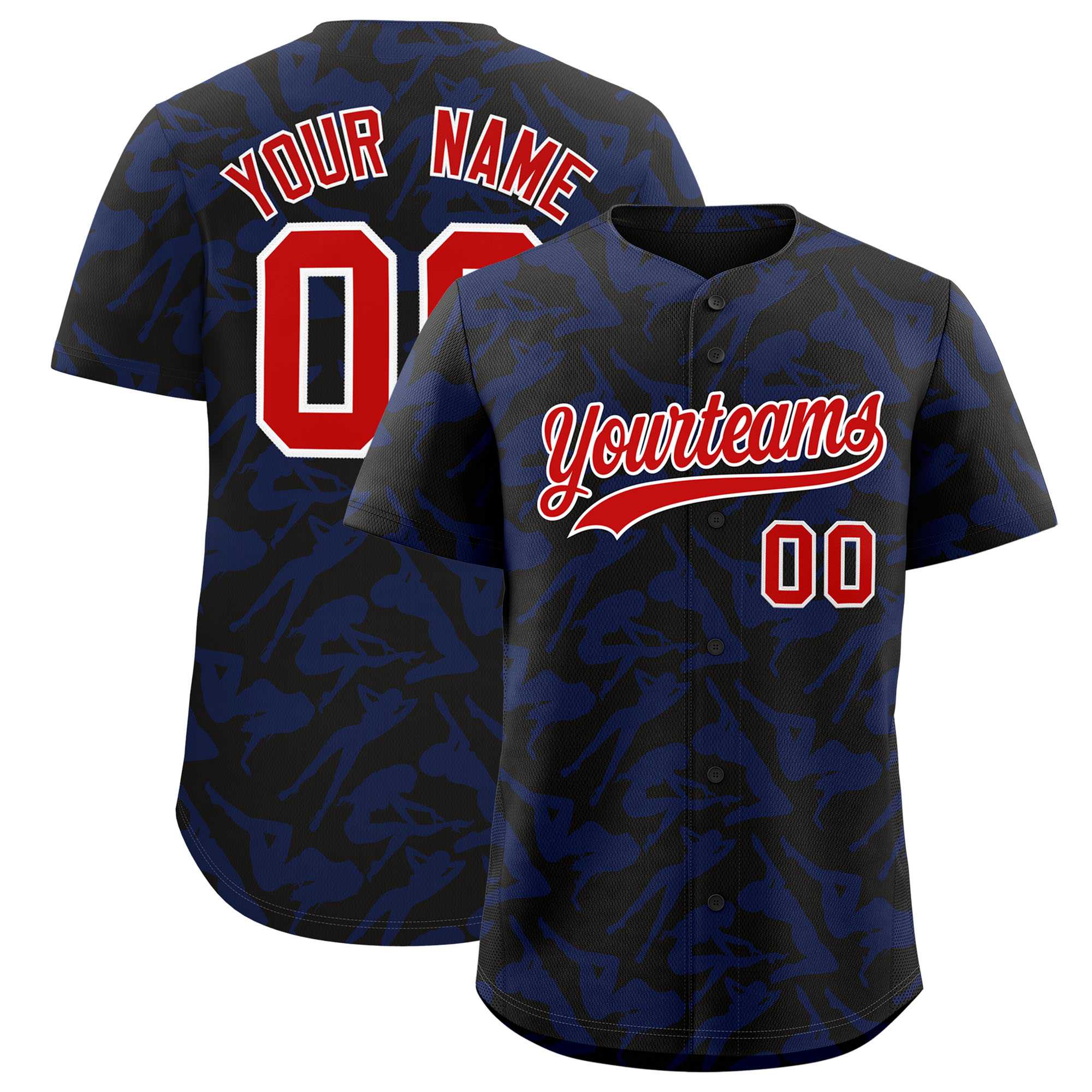 Custom Black Royal Playboy Graffiti Pattern Authentic Baseball Jersey| KXKSHOP