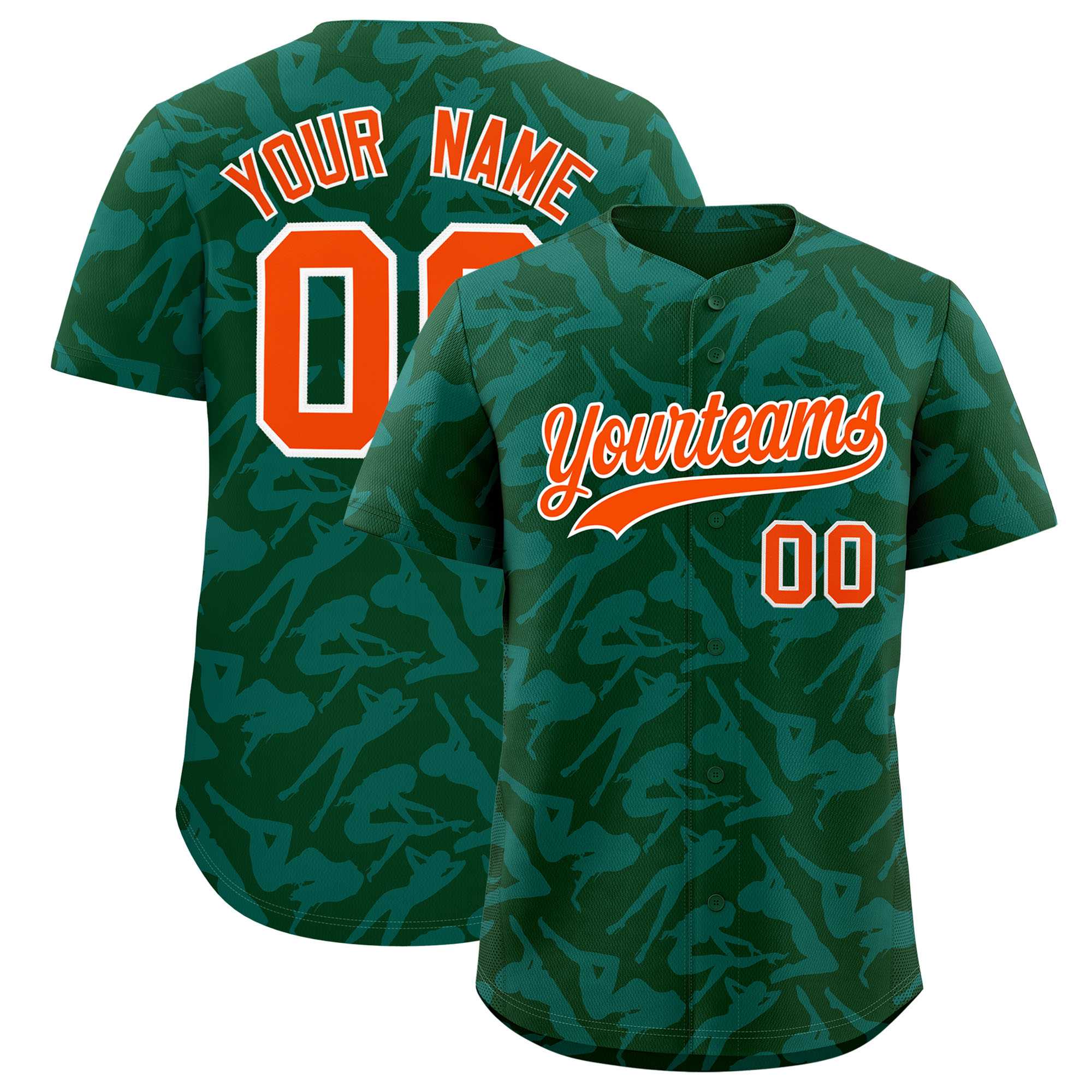 Custom Green Aqua Playboy Graffiti Pattern Authentic Baseball Jersey| KXKSHOP