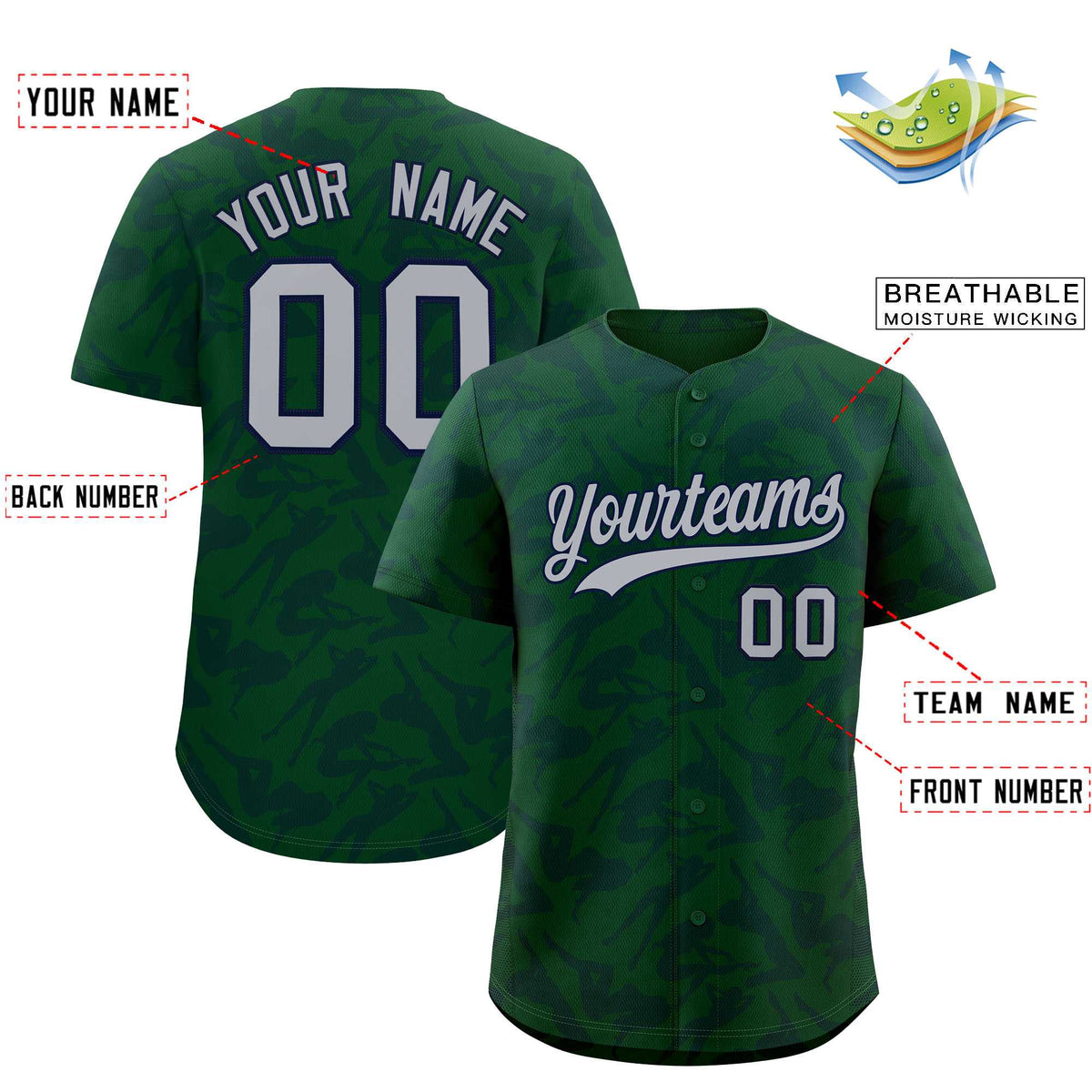 Custom Green Navy Playboy Graffiti Pattern Authentic Baseball Jersey| KXKSHOP