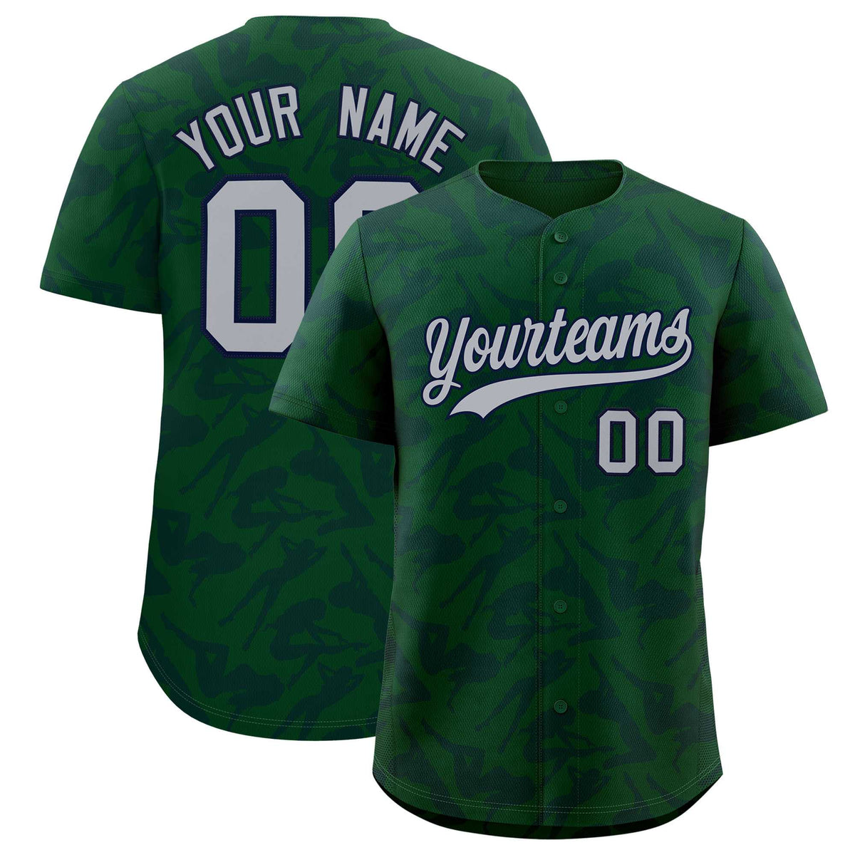 Custom Green Navy Playboy Graffiti Pattern Authentic Baseball Jersey| KXKSHOP