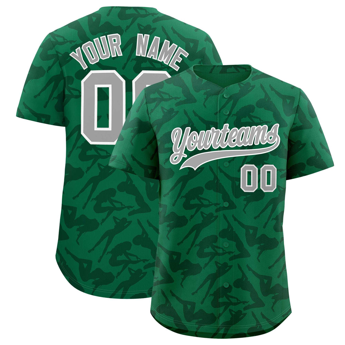 Custom Kelly Green Green Playboy Graffiti Pattern Authentic Baseball Jersey| KXKSHOP
