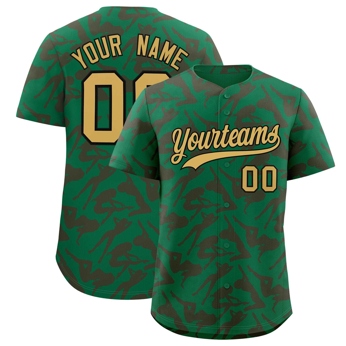 Custom Kelly Green Crimson Playboy Graffiti Pattern Authentic Baseball Jersey| KXKSHOP