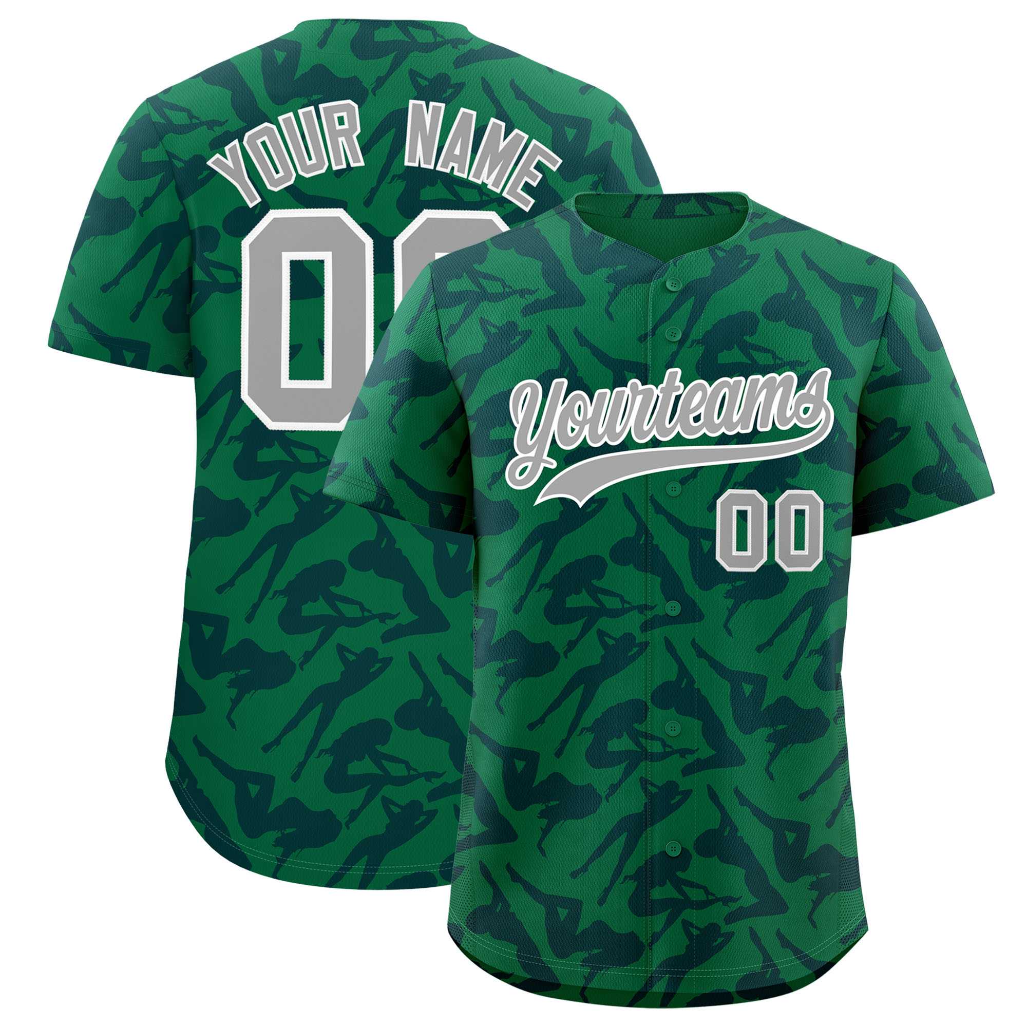 Custom Kelly Green Navy Playboy Graffiti Pattern Authentic Baseball Jersey| KXKSHOP