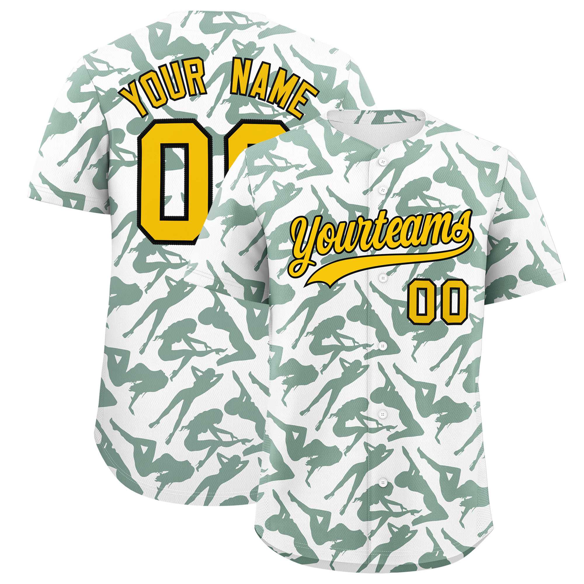 Custom White Green Playboy Graffiti Pattern Authentic Baseball Jersey| KXKSHOP