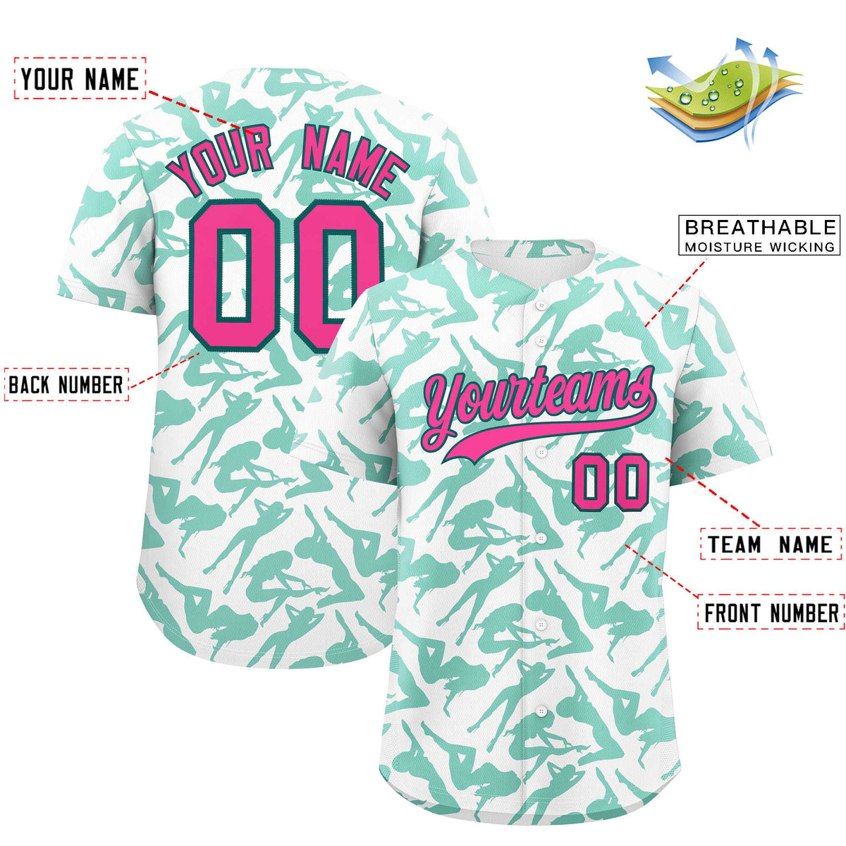 Custom White Bright Green Playboy Graffiti Pattern Authentic Baseball Jersey| KXKSHOP