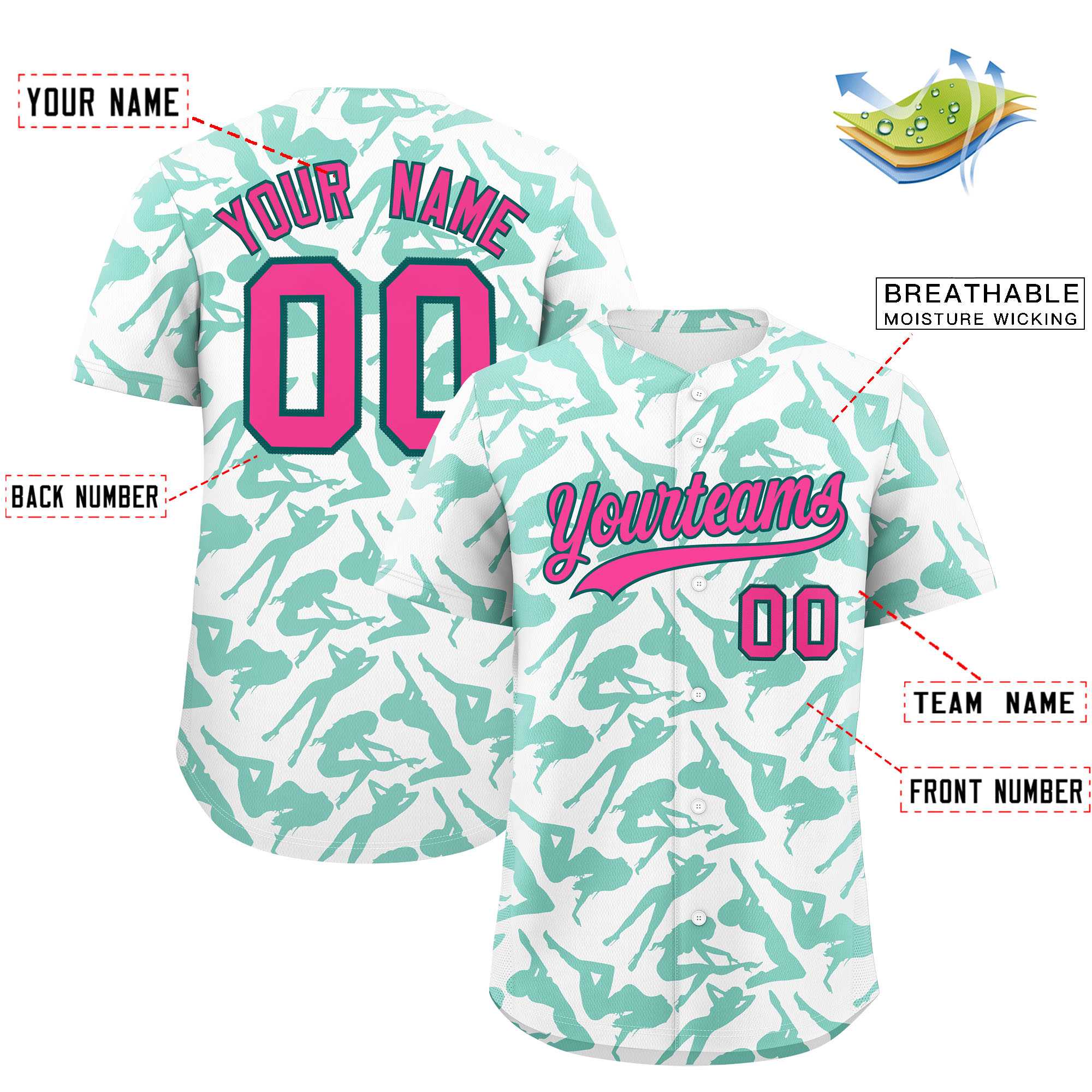 Custom White Bright Green Playboy Graffiti Pattern Authentic Baseball Jersey| KXKSHOP