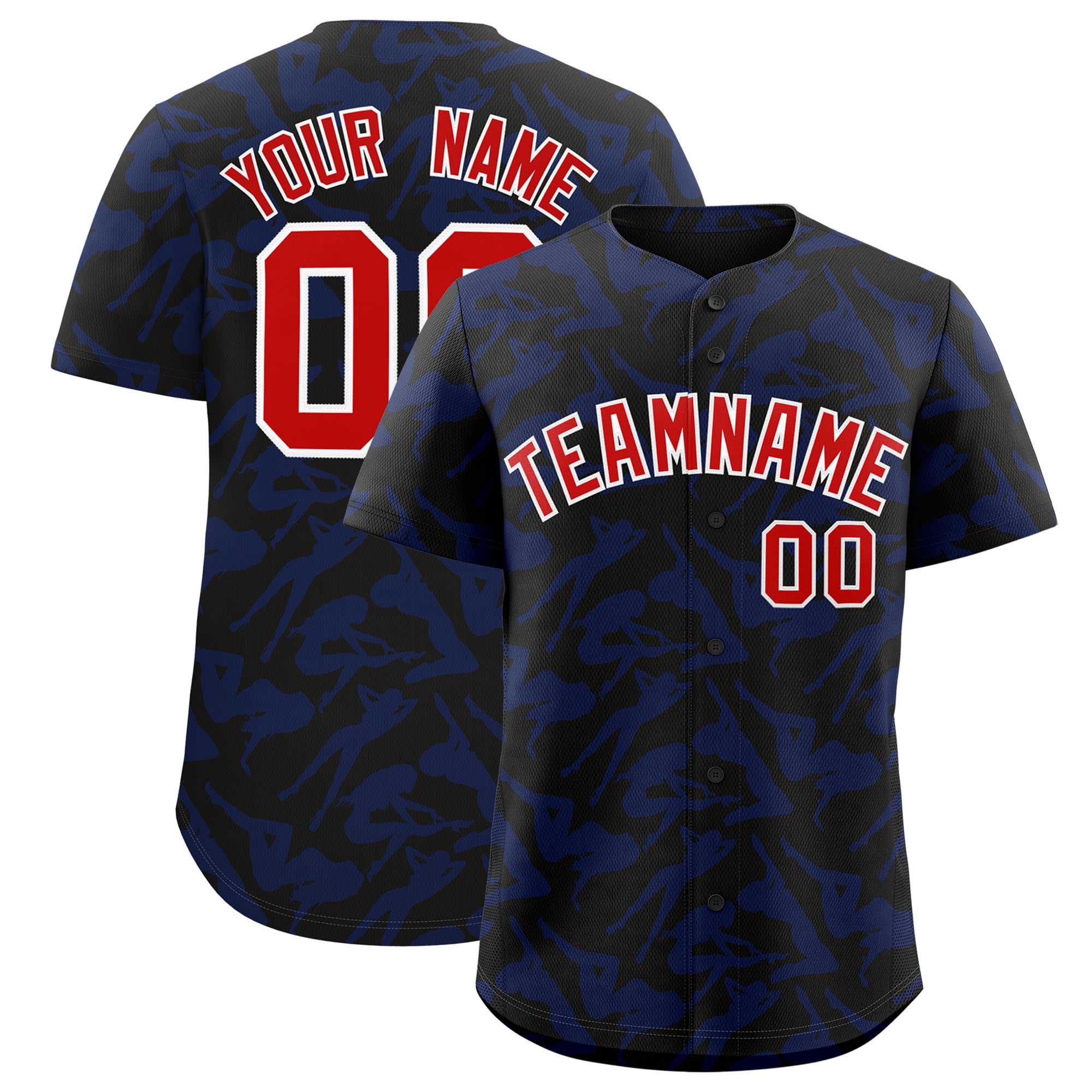 Custom Black Royal Playboy Graffiti Pattern Authentic Baseball Jersey| KXKSHOP