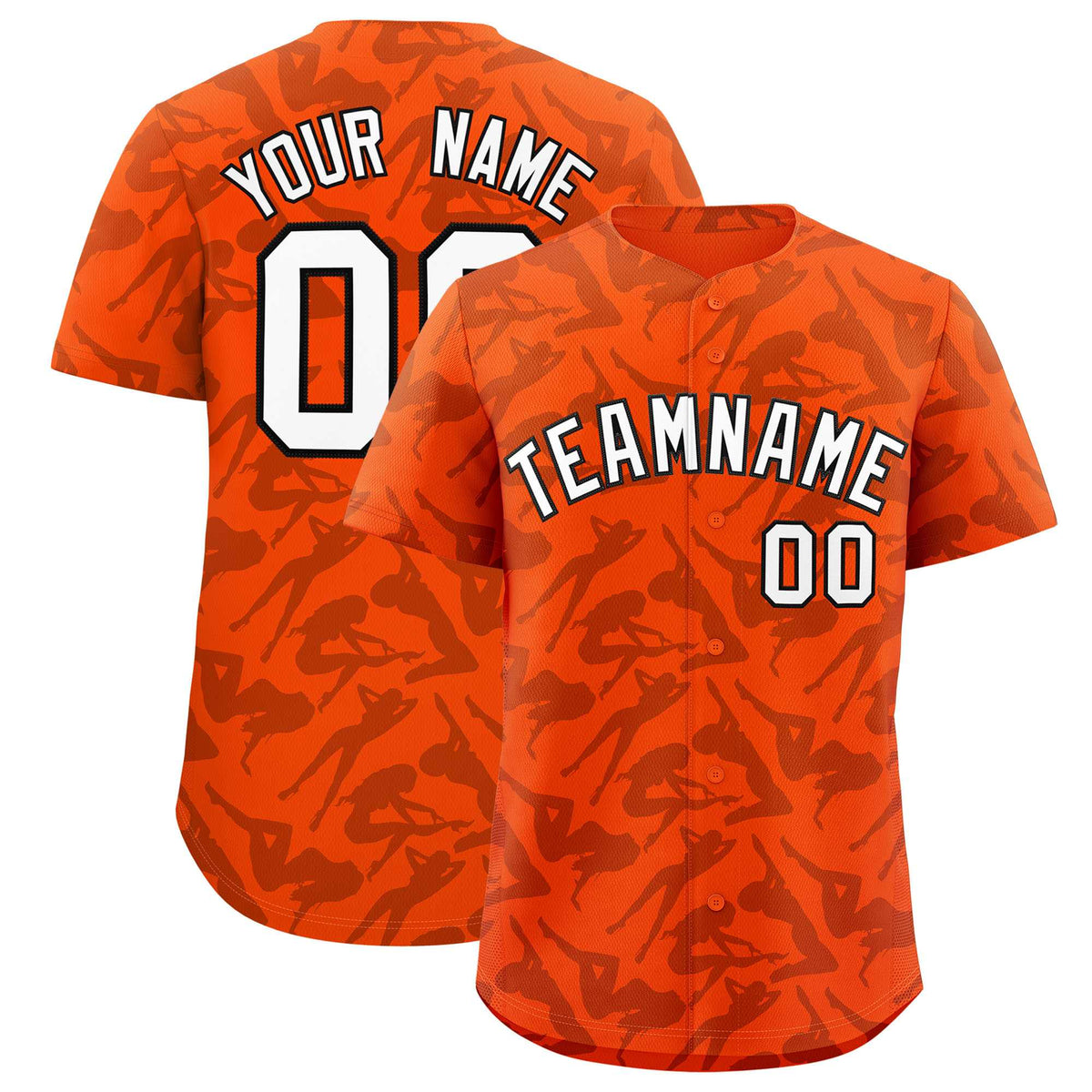 Custom Orange Black Playboy Graffiti Pattern Authentic Baseball Jersey| KXKSHOP
