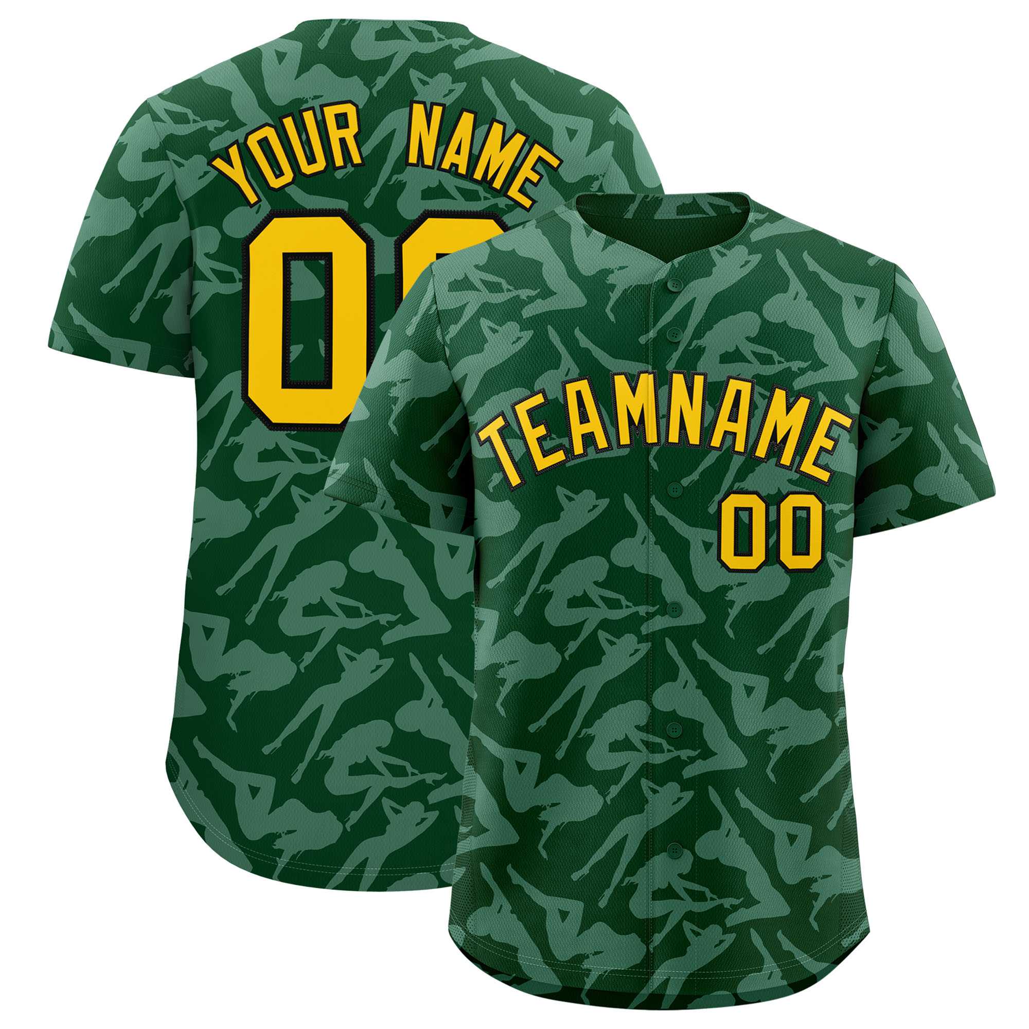 Custom Green White Playboy Graffiti Pattern Authentic Baseball Jersey| KXKSHOP