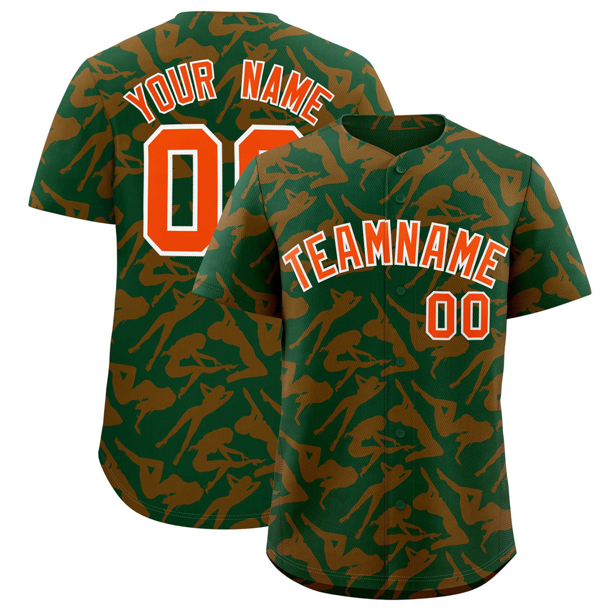 Custom Green Orange Playboy Graffiti Pattern Authentic Baseball Jersey| KXKSHOP