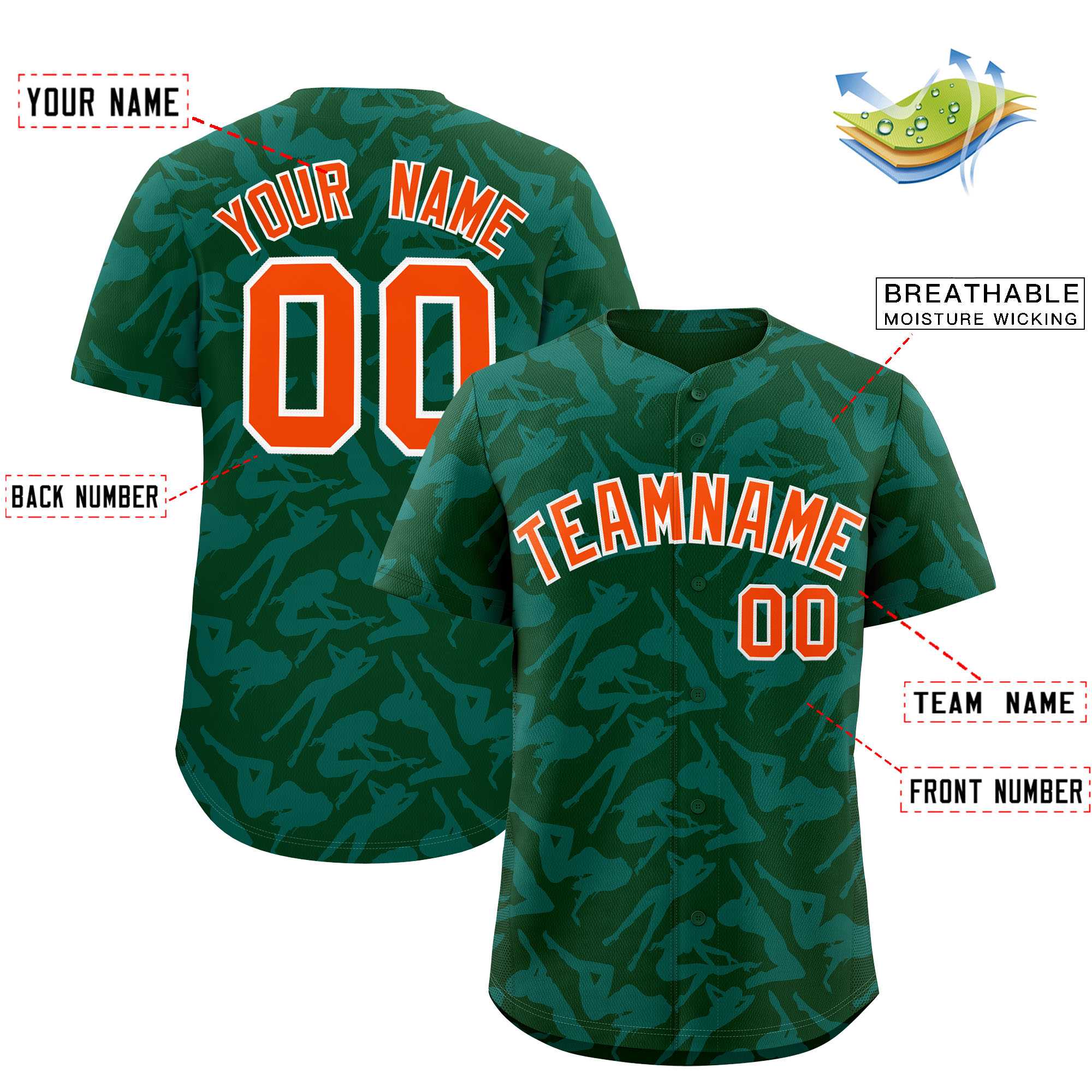 Custom Green Aqua Playboy Graffiti Pattern Authentic Baseball Jersey| KXKSHOP