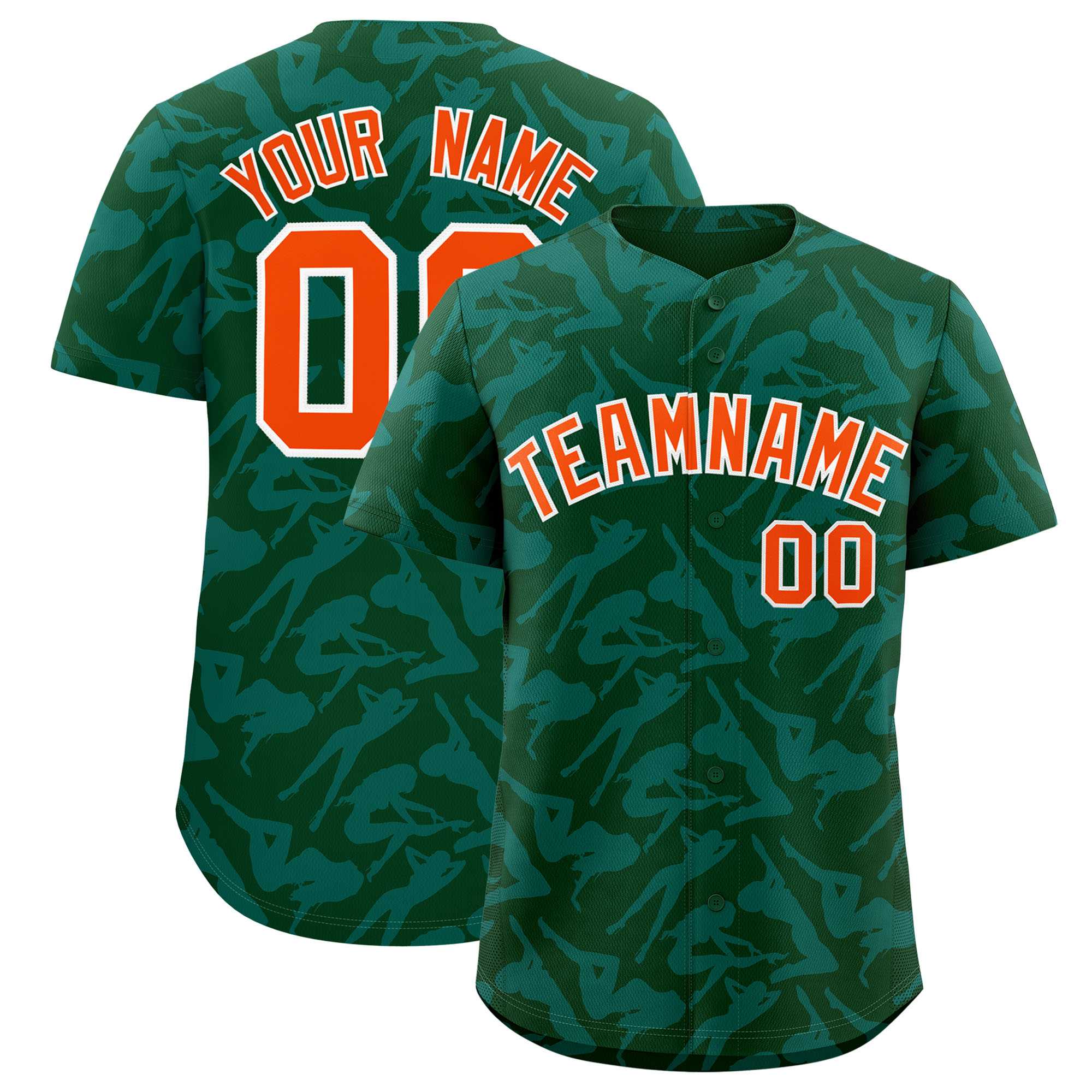 Custom Green Aqua Playboy Graffiti Pattern Authentic Baseball Jersey| KXKSHOP