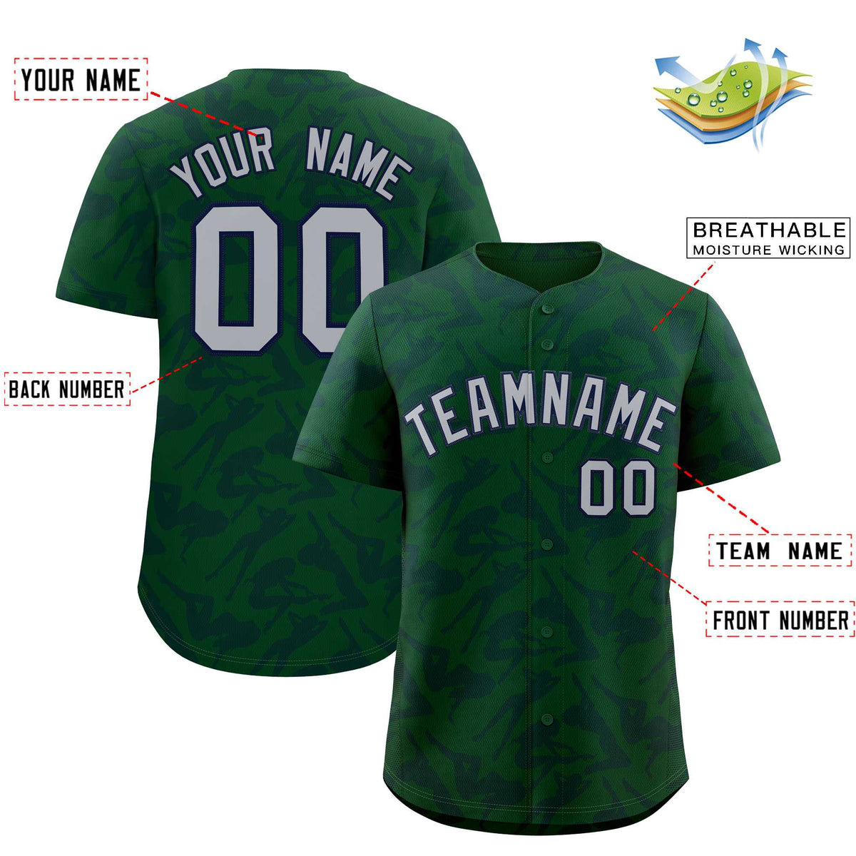 Custom Green Navy Playboy Graffiti Pattern Authentic Baseball Jersey| KXKSHOP