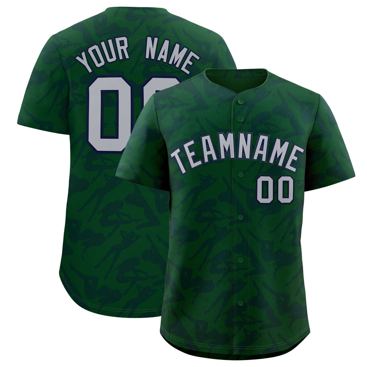 Custom Green Navy Playboy Graffiti Pattern Authentic Baseball Jersey| KXKSHOP