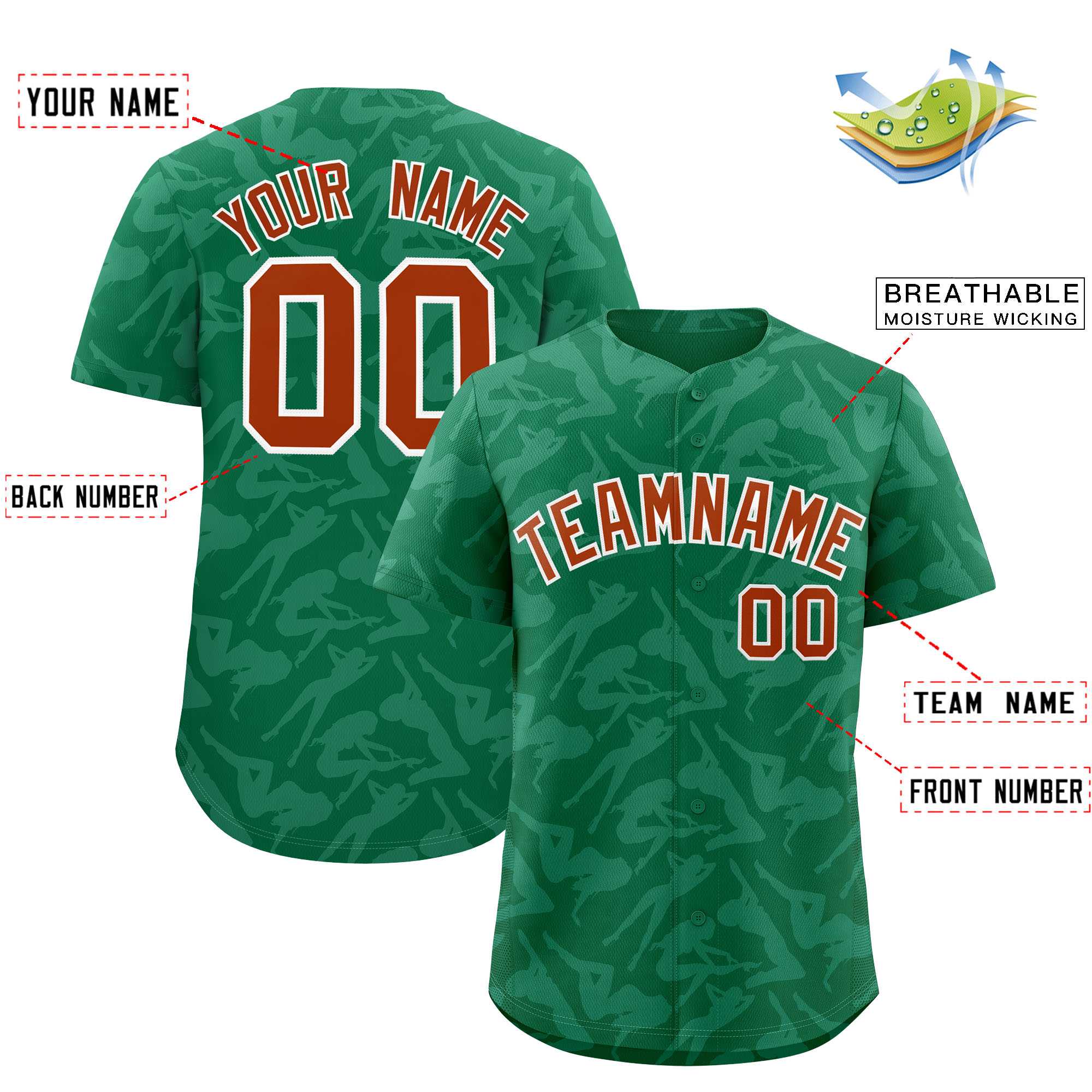 Custom Kelly Green White Playboy Graffiti Pattern Authentic Baseball Jersey| KXKSHOP