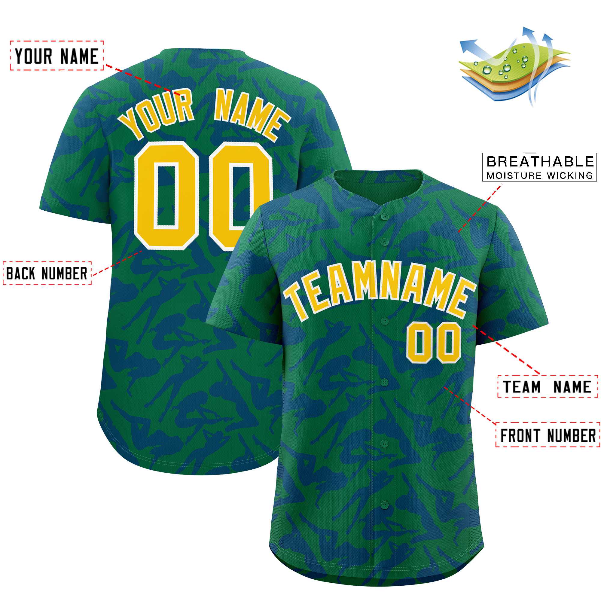 Custom Kelly Green Royal Playboy Graffiti Pattern Authentic Baseball Jersey| KXKSHOP