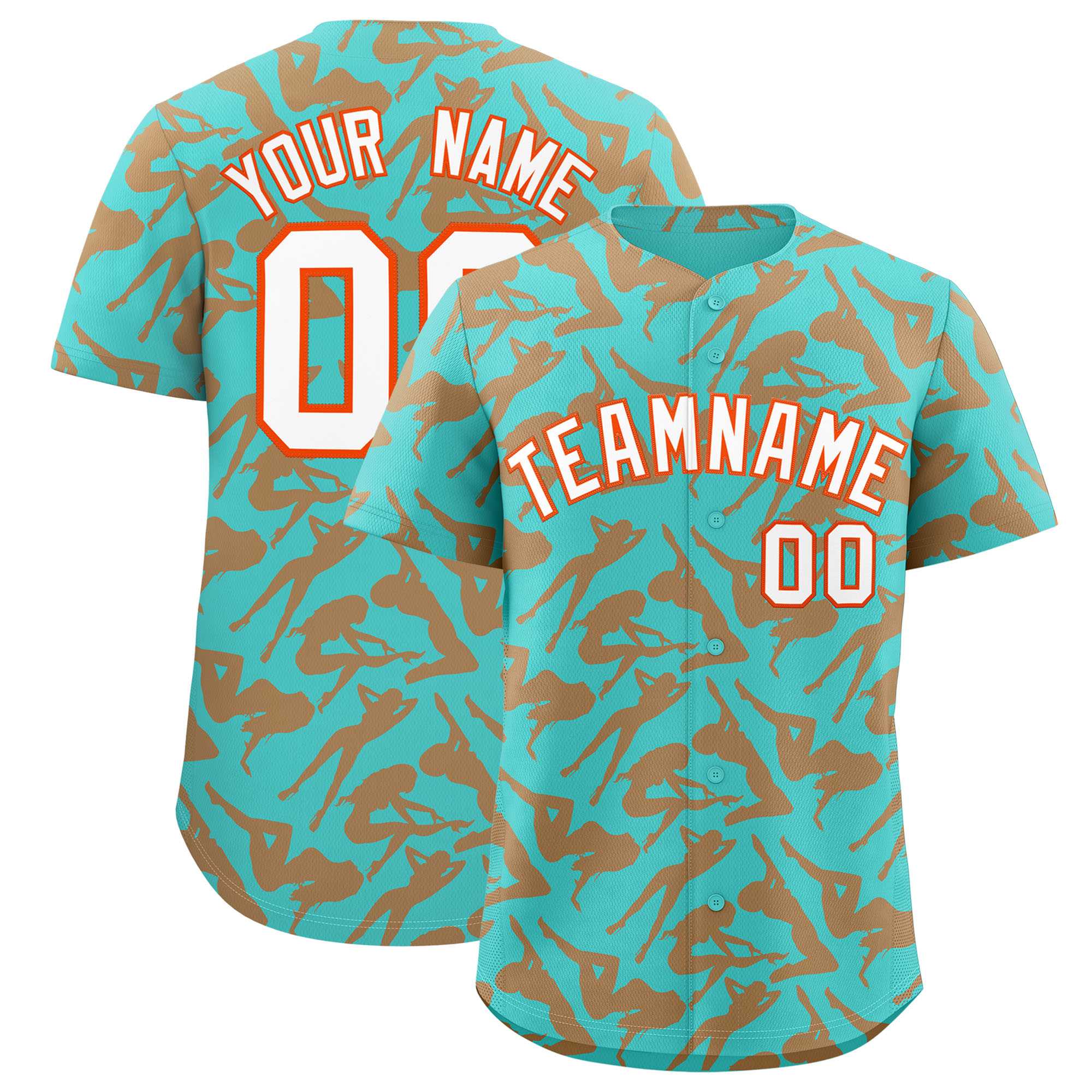 Custom Bright Green Orange Playboy Graffiti Pattern Authentic Baseball Jersey| KXKSHOP