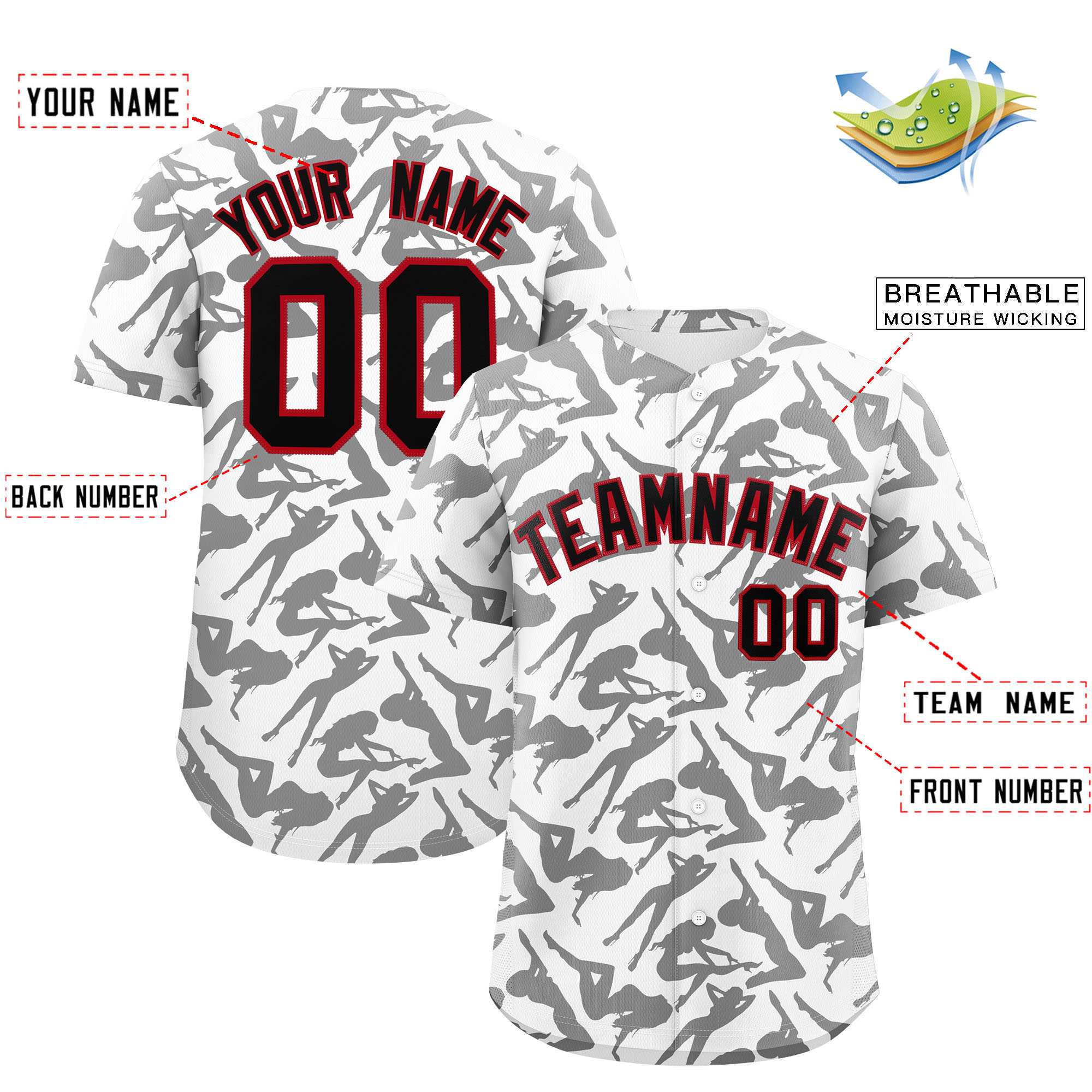 Custom White Black Playboy Graffiti Pattern Authentic Baseball Jersey| KXKSHOP