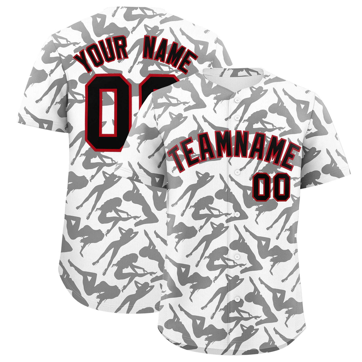 Custom White Black Playboy Graffiti Pattern Authentic Baseball Jersey| KXKSHOP