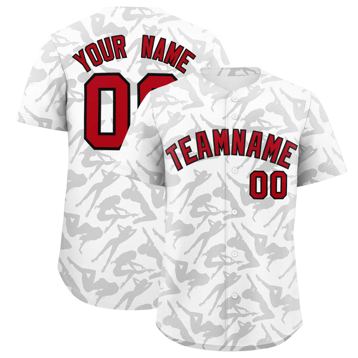 Custom White Gray Playboy Graffiti Pattern Authentic Baseball Jersey| KXKSHOP