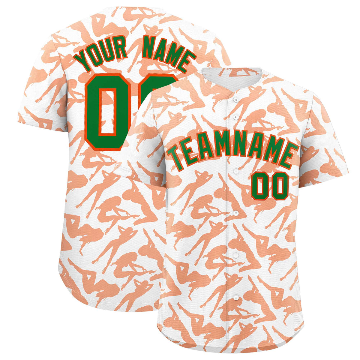 Custom White Orange Playboy Graffiti Pattern Authentic Baseball Jersey| KXKSHOP