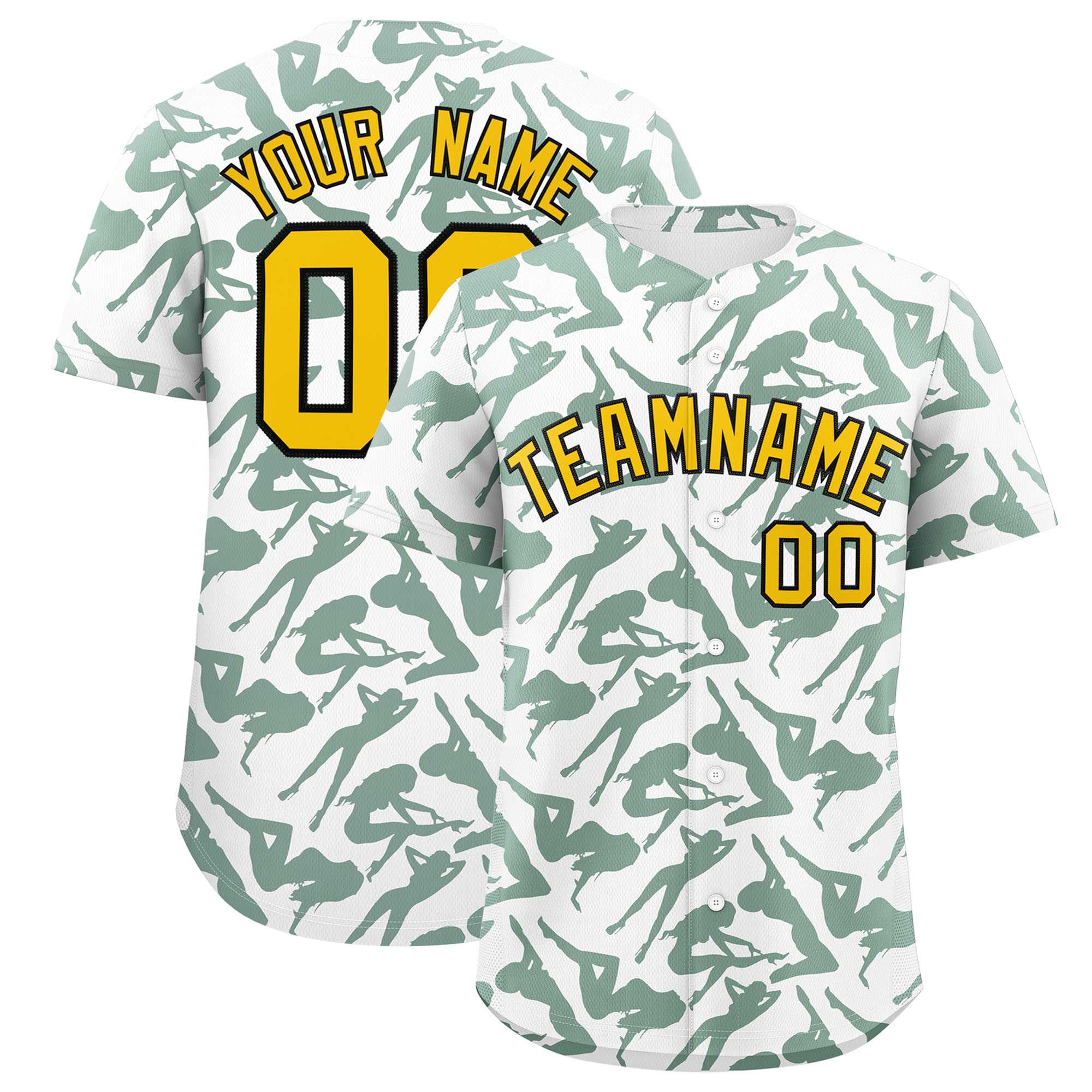Custom White Green Playboy Graffiti Pattern Authentic Baseball Jersey| KXKSHOP