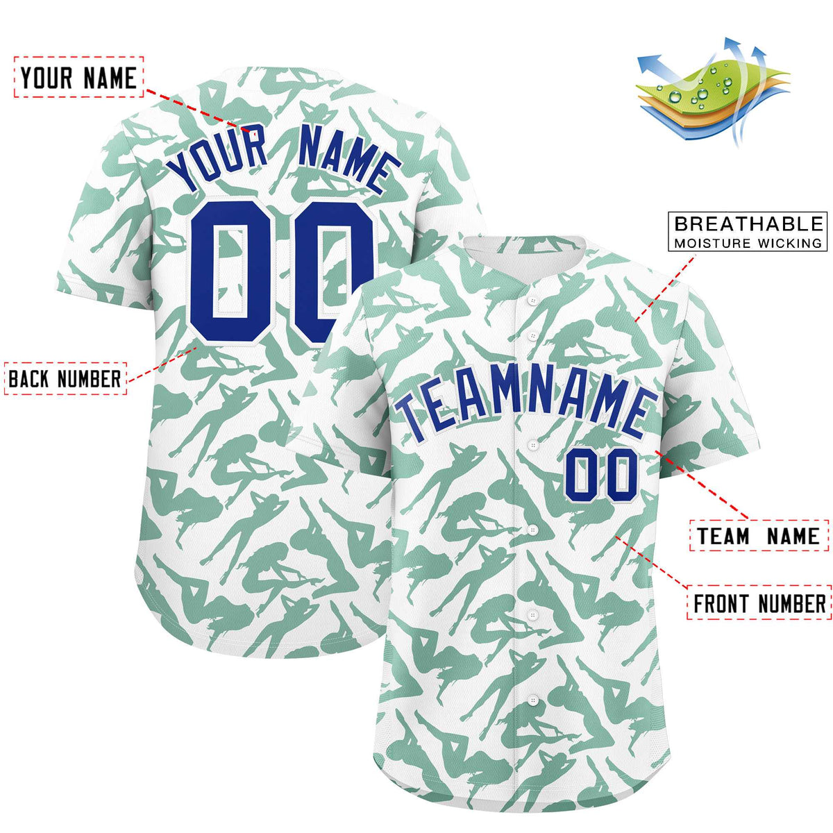 Custom White Kelly Green Playboy Graffiti Pattern Authentic Baseball Jersey| KXKSHOP