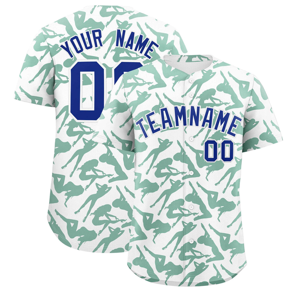 Custom White Kelly Green Playboy Graffiti Pattern Authentic Baseball Jersey| KXKSHOP