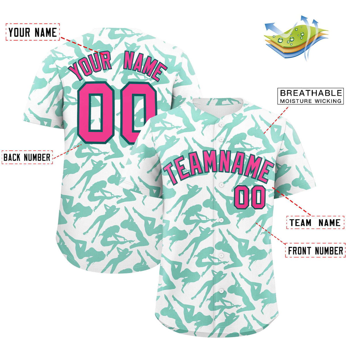 Custom White Bright Green Playboy Graffiti Pattern Authentic Baseball Jersey| KXKSHOP