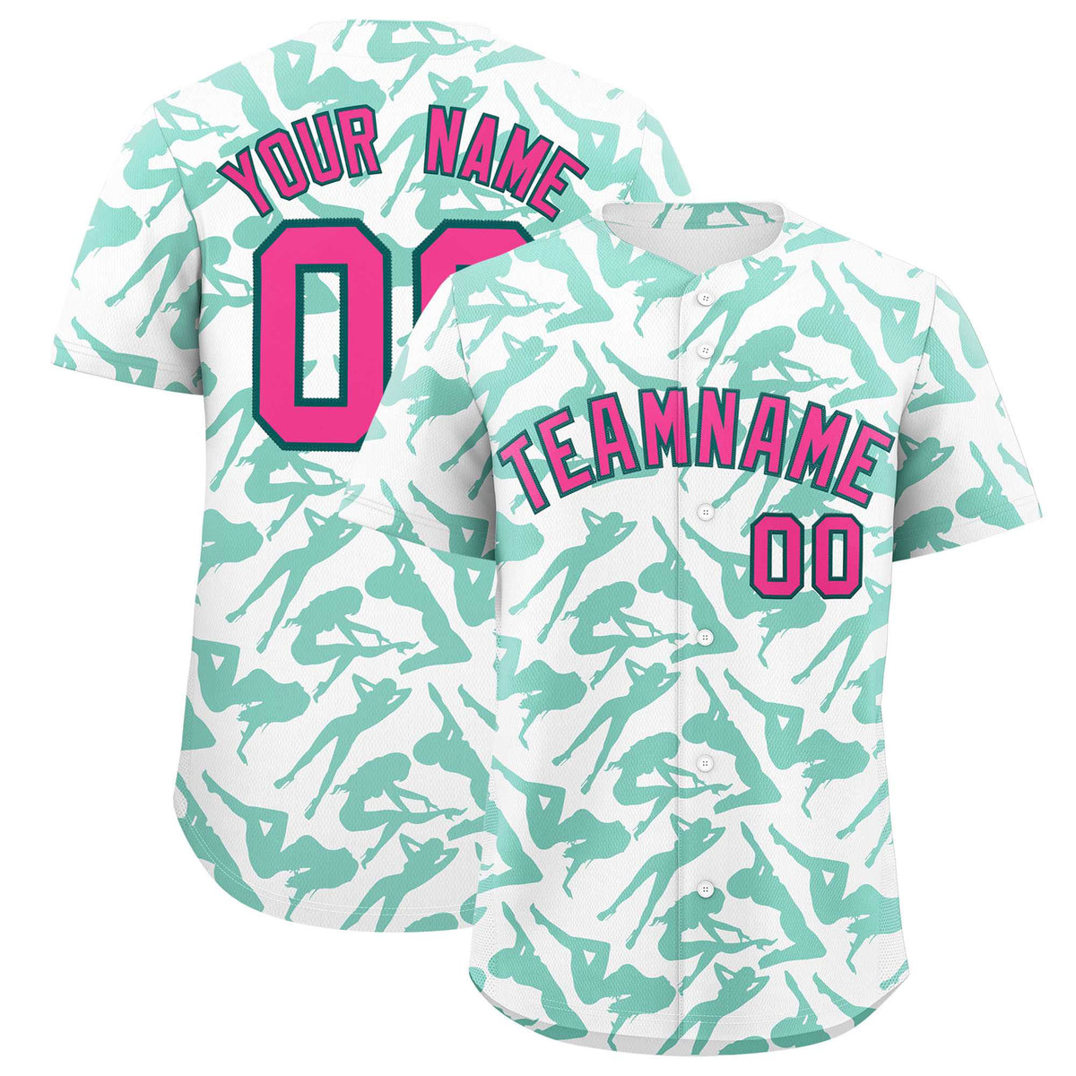 Custom White Bright Green Playboy Graffiti Pattern Authentic Baseball Jersey| KXKSHOP