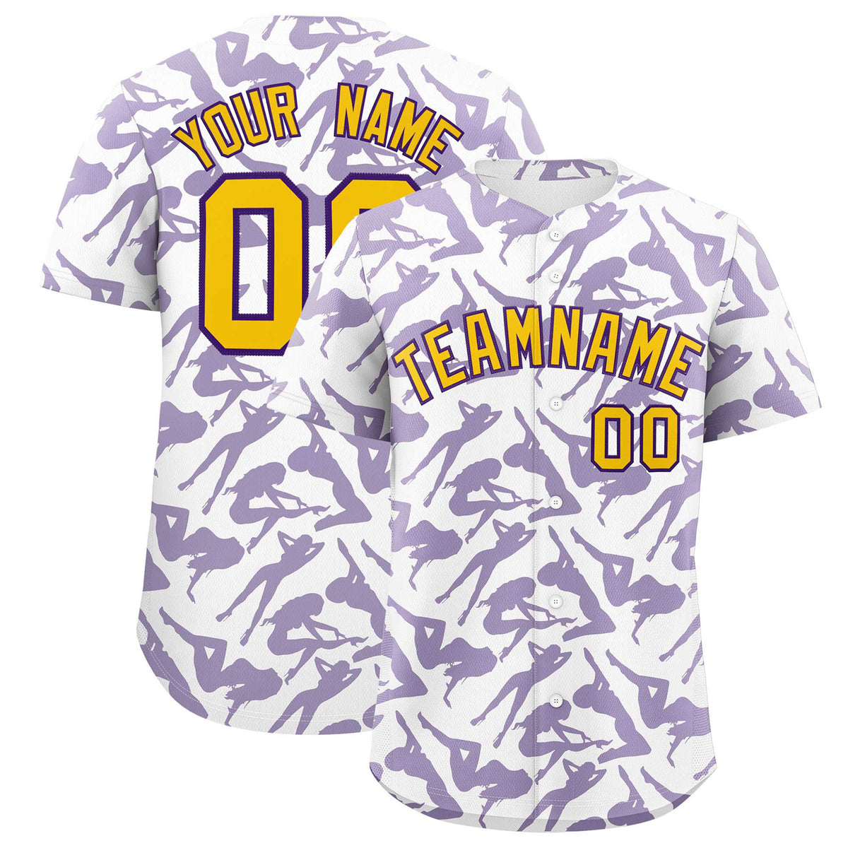 Custom White Purple Playboy Graffiti Pattern Authentic Baseball Jersey| KXKSHOP