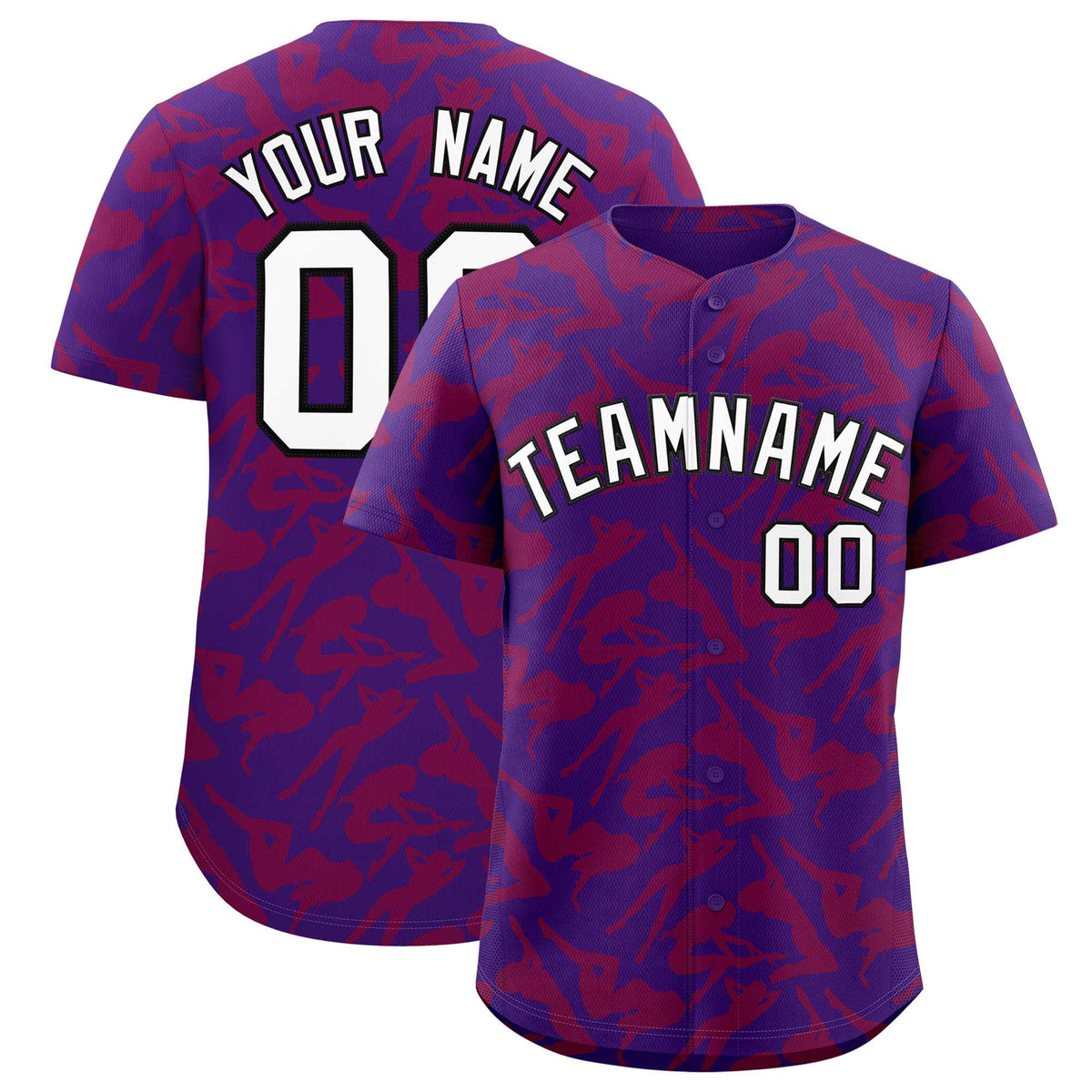 Custom Purple Red Playboy Graffiti Pattern Authentic Baseball Jersey| KXKSHOP