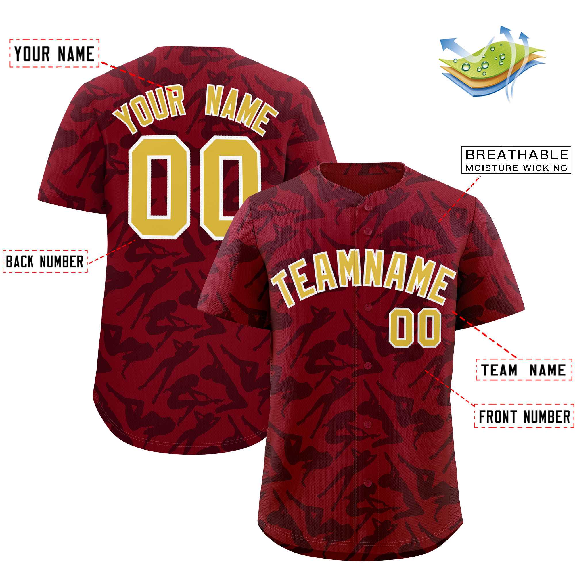Custom Crimson Black Playboy Graffiti Pattern Authentic Baseball Jersey| KXKSHOP