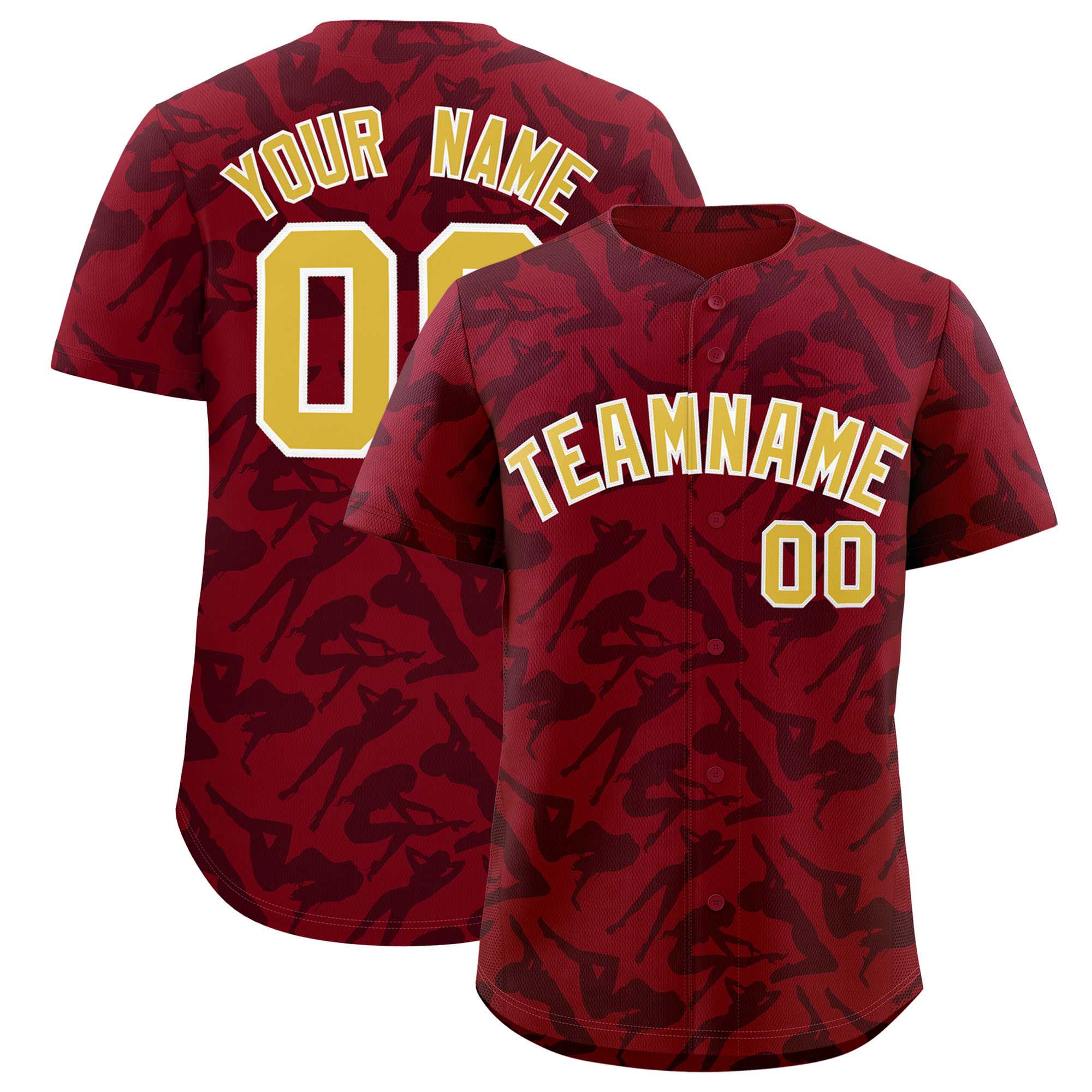 Custom Crimson Black Playboy Graffiti Pattern Authentic Baseball Jersey| KXKSHOP
