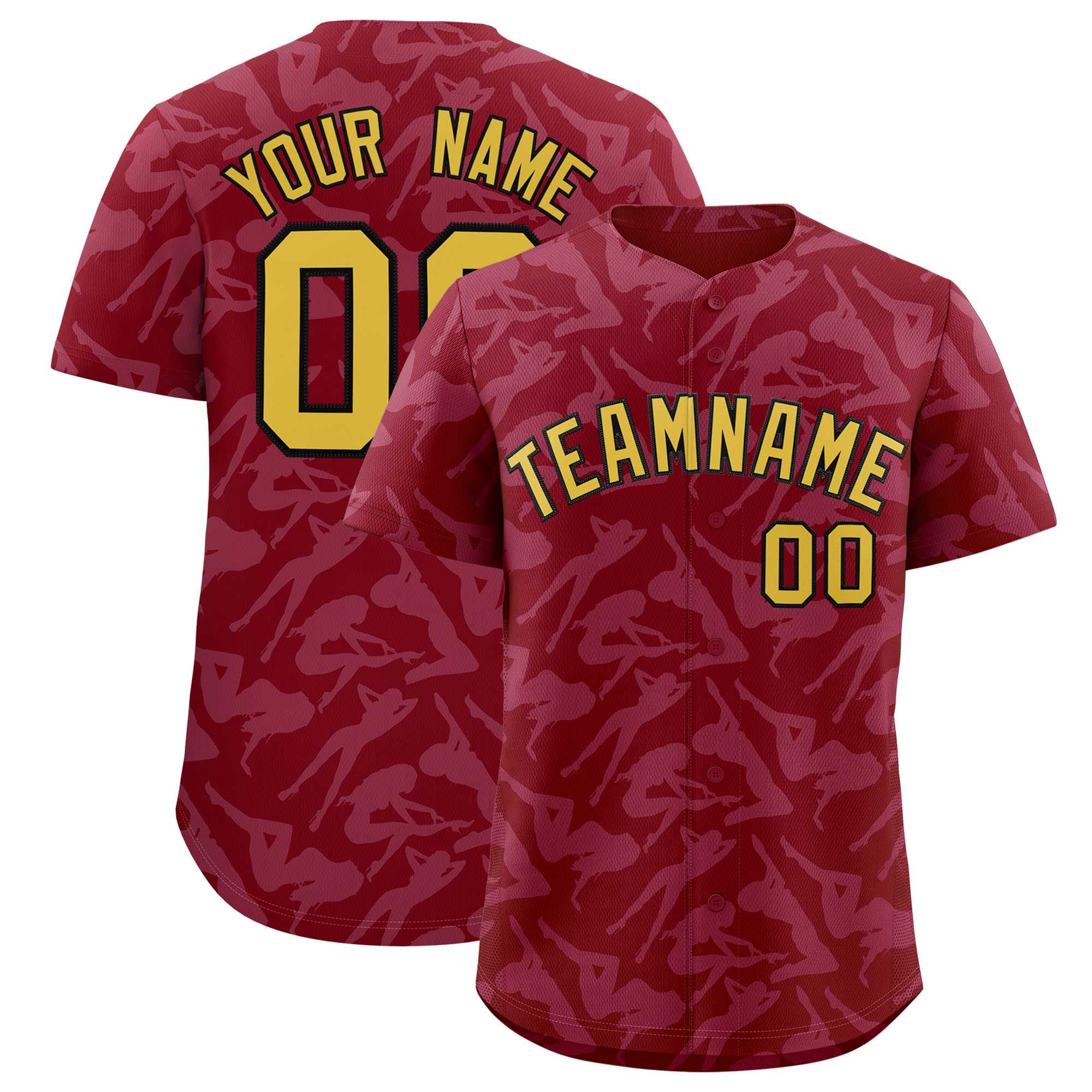 Custom Crimson White Playboy Graffiti Pattern Authentic Baseball Jersey| KXKSHOP