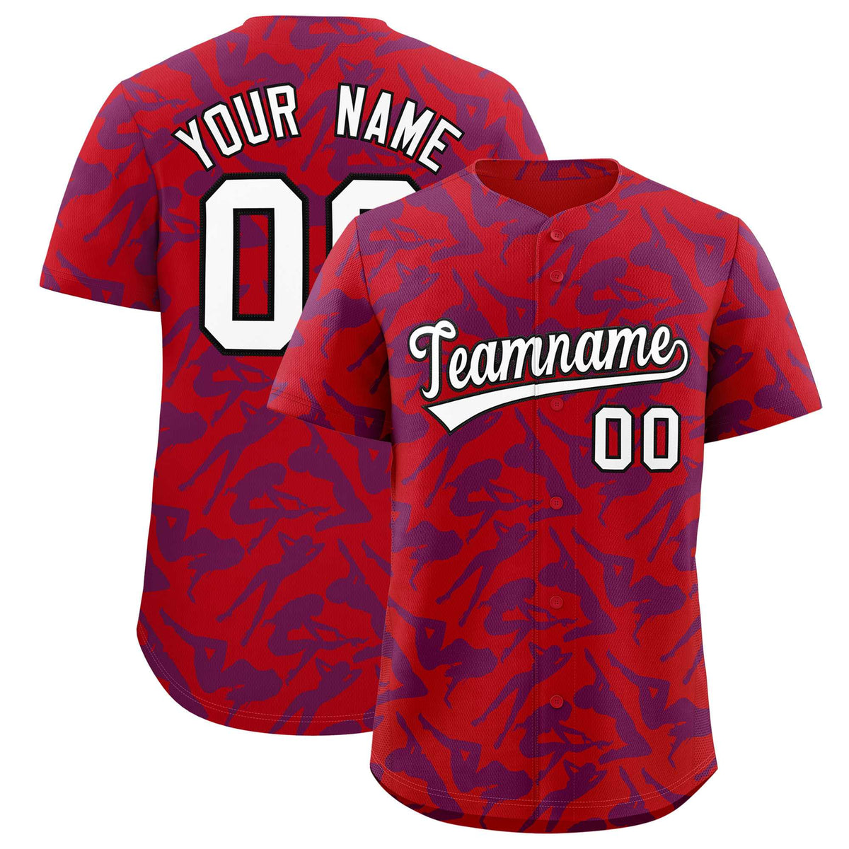 Custom Red Purple Playboy Graffiti Pattern Authentic Baseball Jersey| KXKSHOP