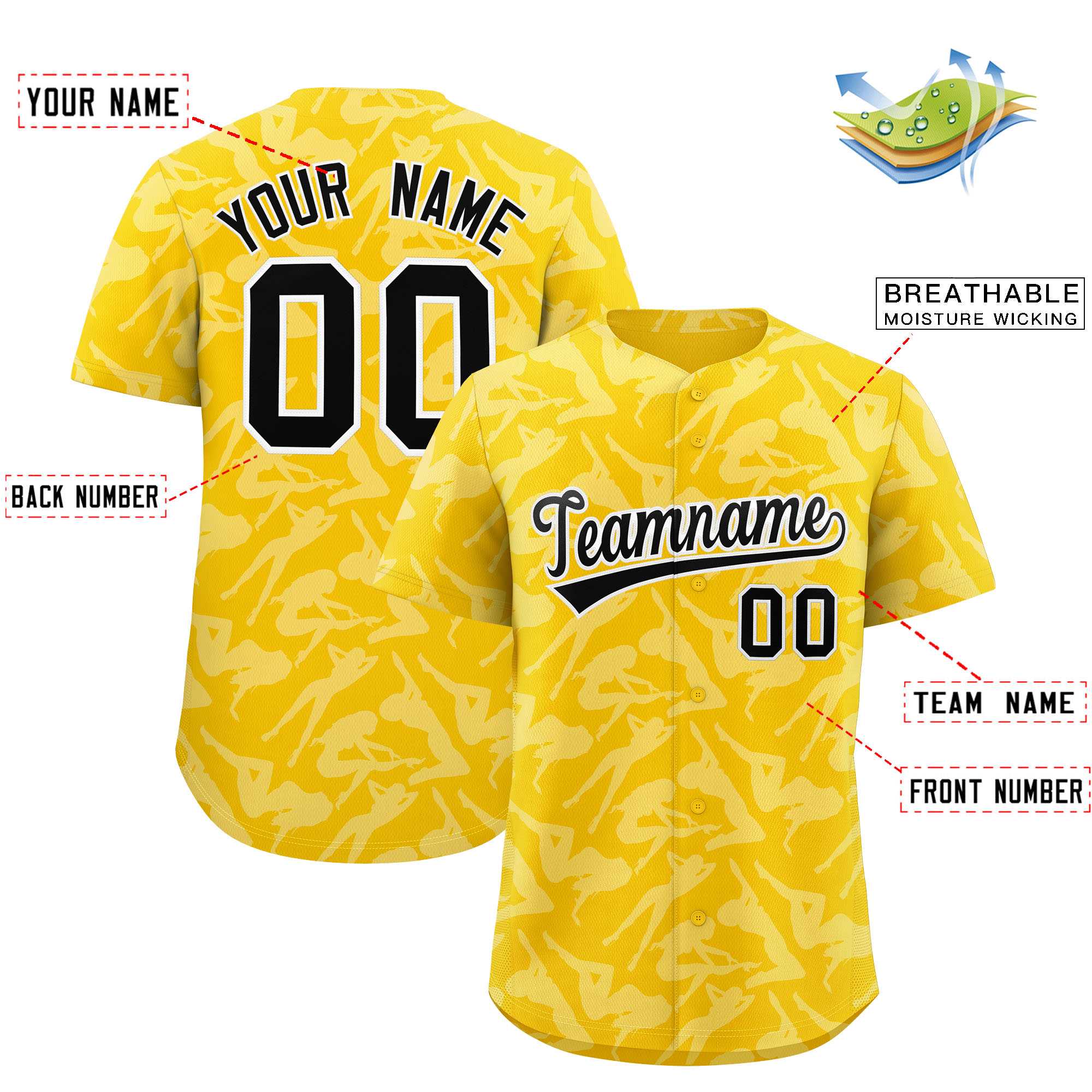 Custom Gold White Playboy Graffiti Pattern Authentic Baseball Jersey| KXKSHOP