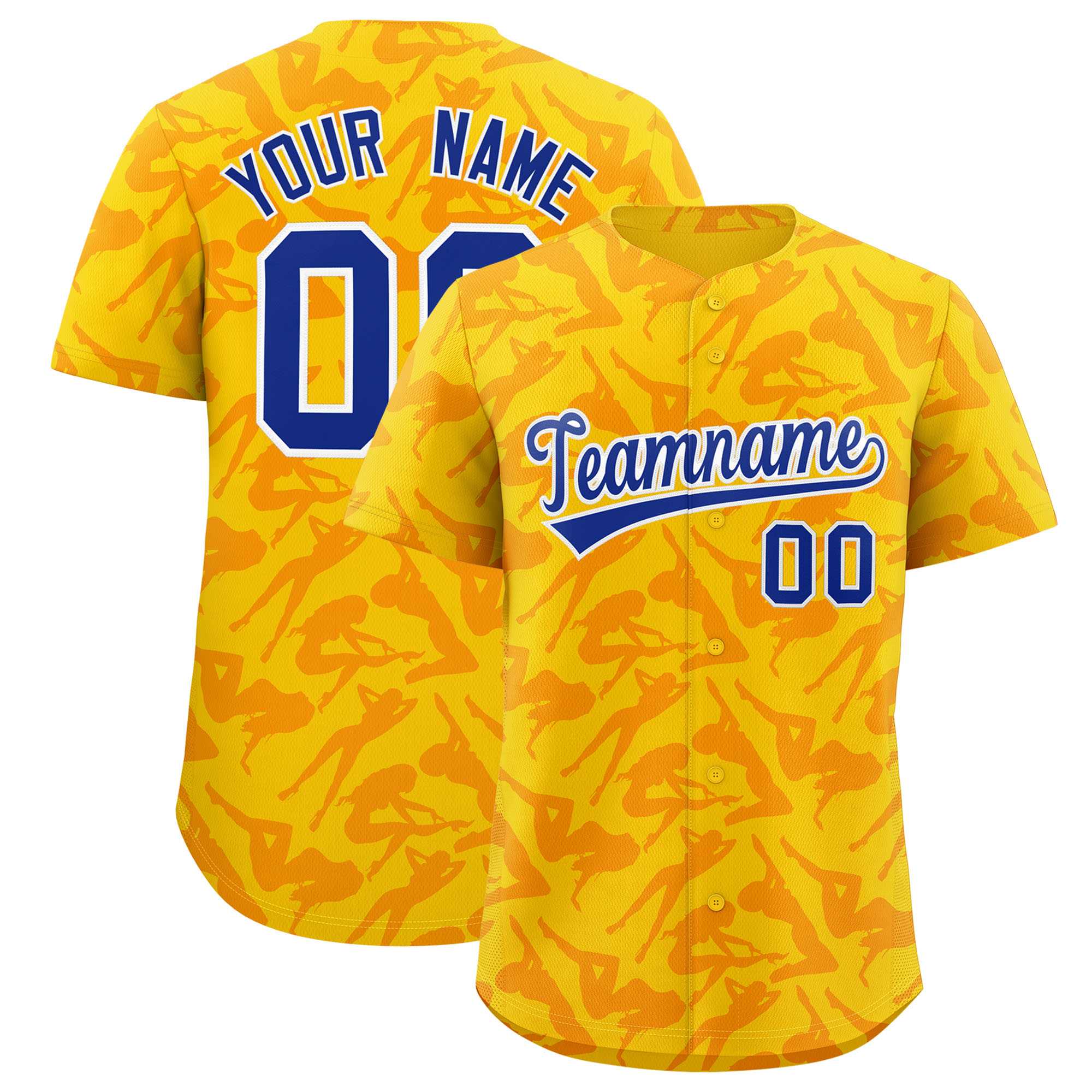 Custom Gold Orange Playboy Graffiti Pattern Authentic Baseball Jersey| KXKSHOP