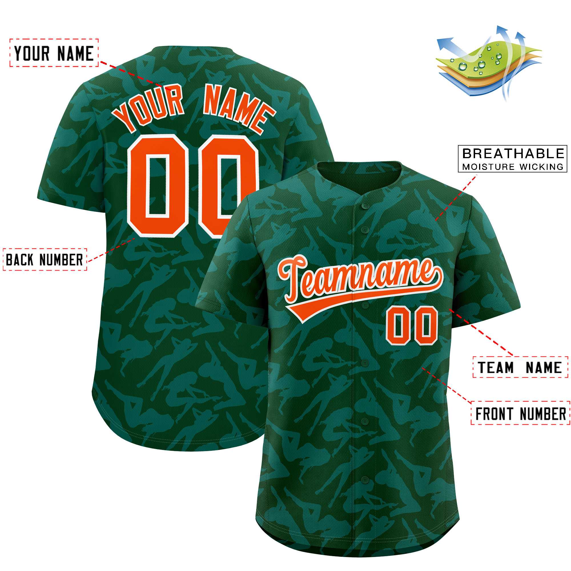 Custom Green Aqua Playboy Graffiti Pattern Authentic Baseball Jersey| KXKSHOP